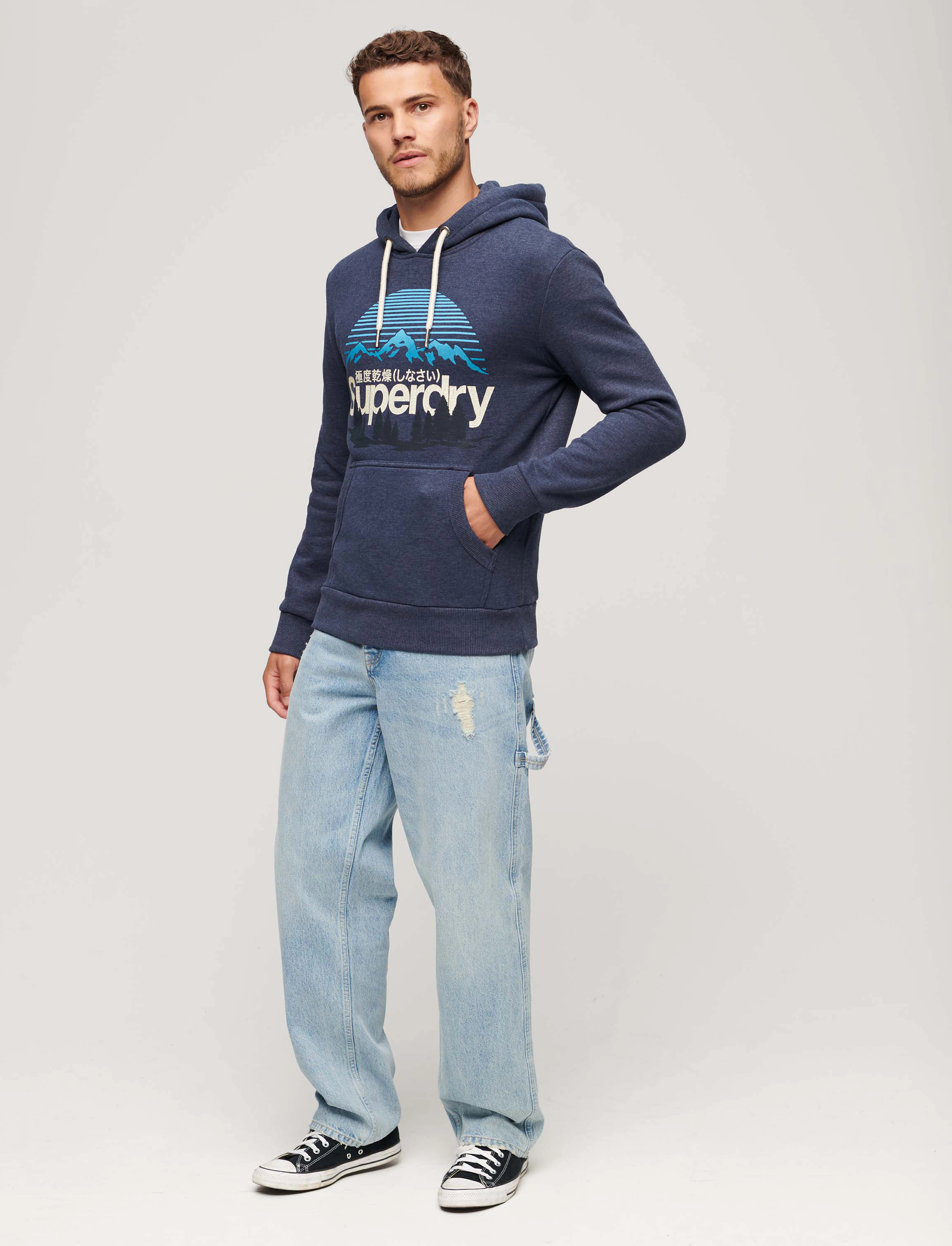 Superdry - CL GREAT OUTDOORS GRAPHIC HOOD - vintage navy marl - 3