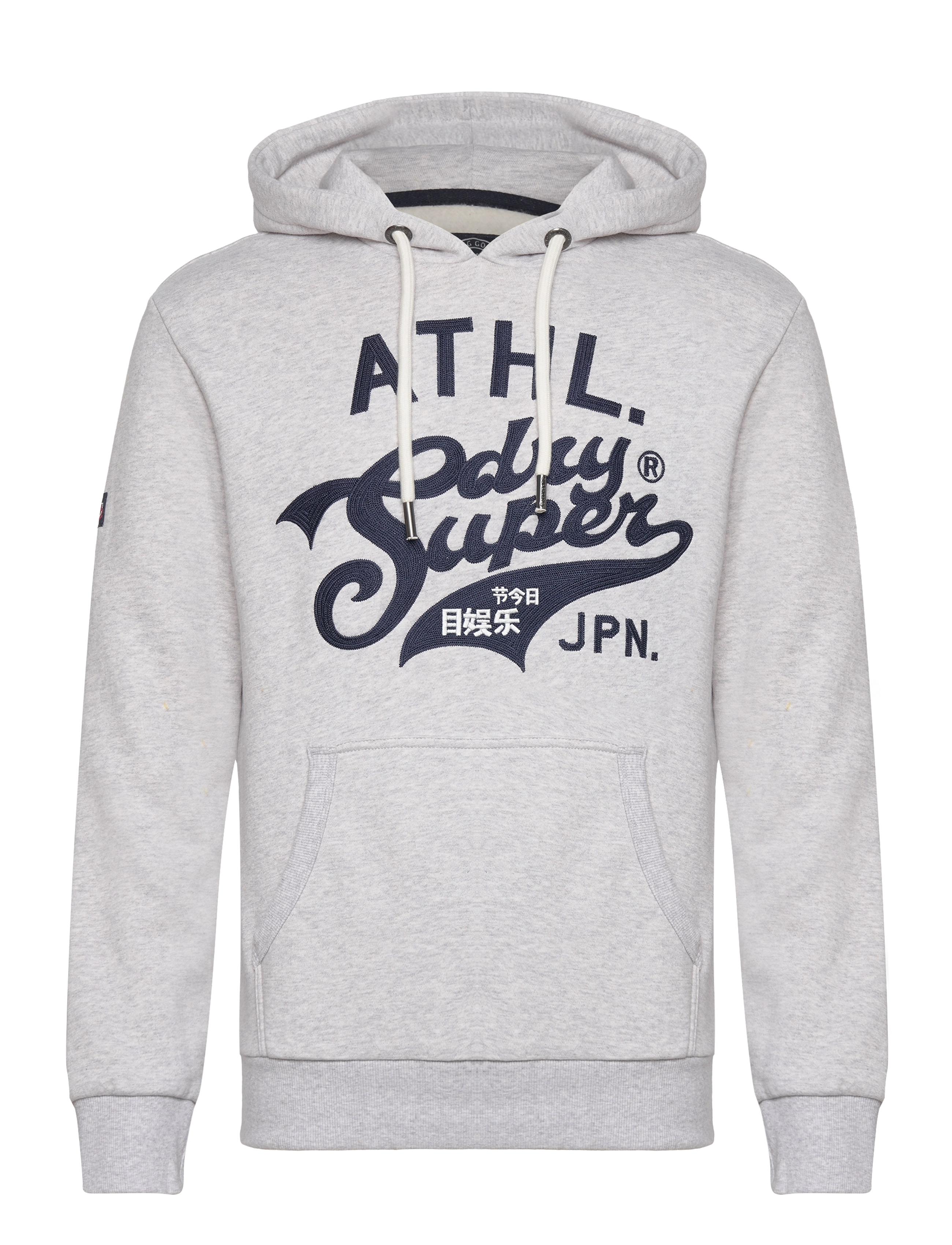 ATHLETIC SCRIPT GRAPHIC HOODIE - GLACIER GREY MARL
