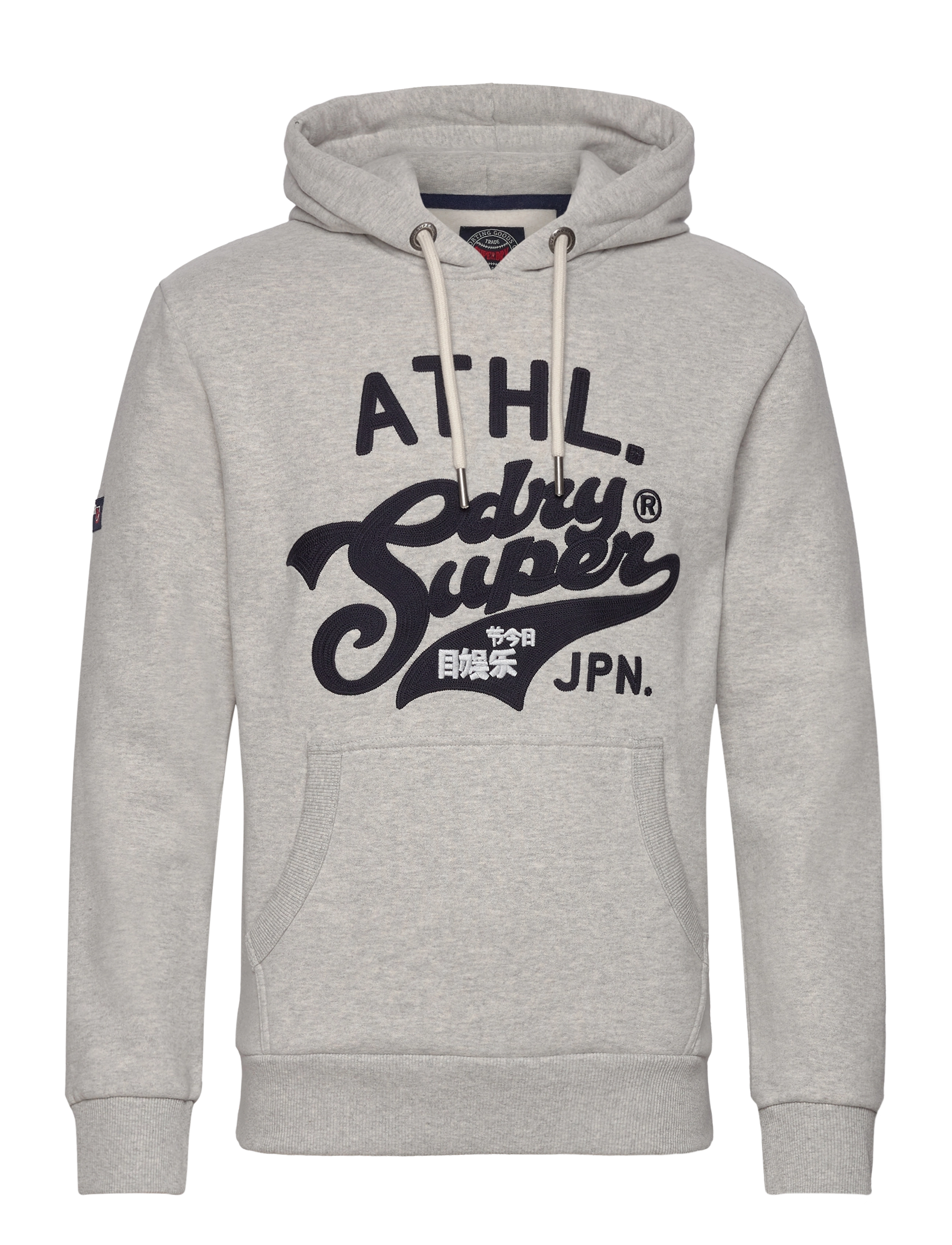 ATHLETIC SCRIPT GRAPHIC HOODIE - GLACIER GREY MARL