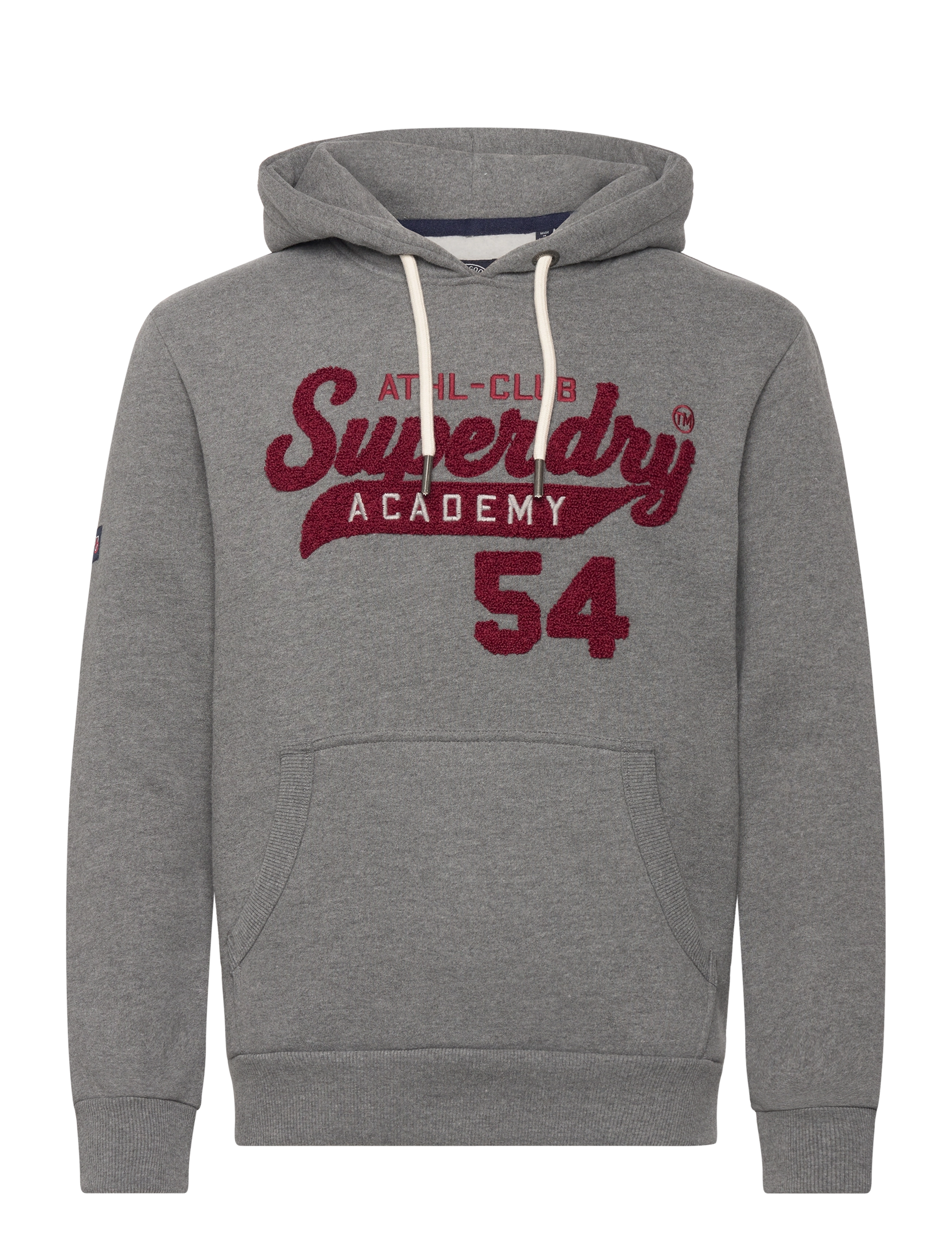 ATHLETIC SCRIPT GRAPHIC HOODIE - RICH CHARCOAL MARL