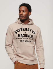 Superdry - WORKWEAR FLOCK GRAPHIC HOODIE - megztiniai ir džemperiai - lavin beige marl - 2