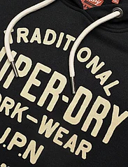 Superdry - WORKWEAR FLOCK GRAPHIC HOODIE - sweatshirts - nero black marl - 5