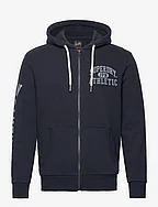 ATHLETIC COLL GRAPHIC ZIPHOOD - ECLIPSE NAVY