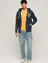 Superdry - ATHLETIC COLL GRAPHIC ZIPHOOD - hættetrøjer - trench navy marl - 7