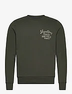 ATHLETIC SCRIPT FLOCK SWEAT - SURPLUS GOODS OLIVE GREEN