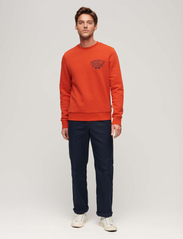 Superdry - ATHLETIC SCRIPT FLOCK SWEAT - svetarit - denim co rust orange - 3