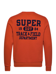 Superdry - ATHLETIC SCRIPT FLOCK SWEAT - sportiska stila džemperi - denim co rust orange - 4