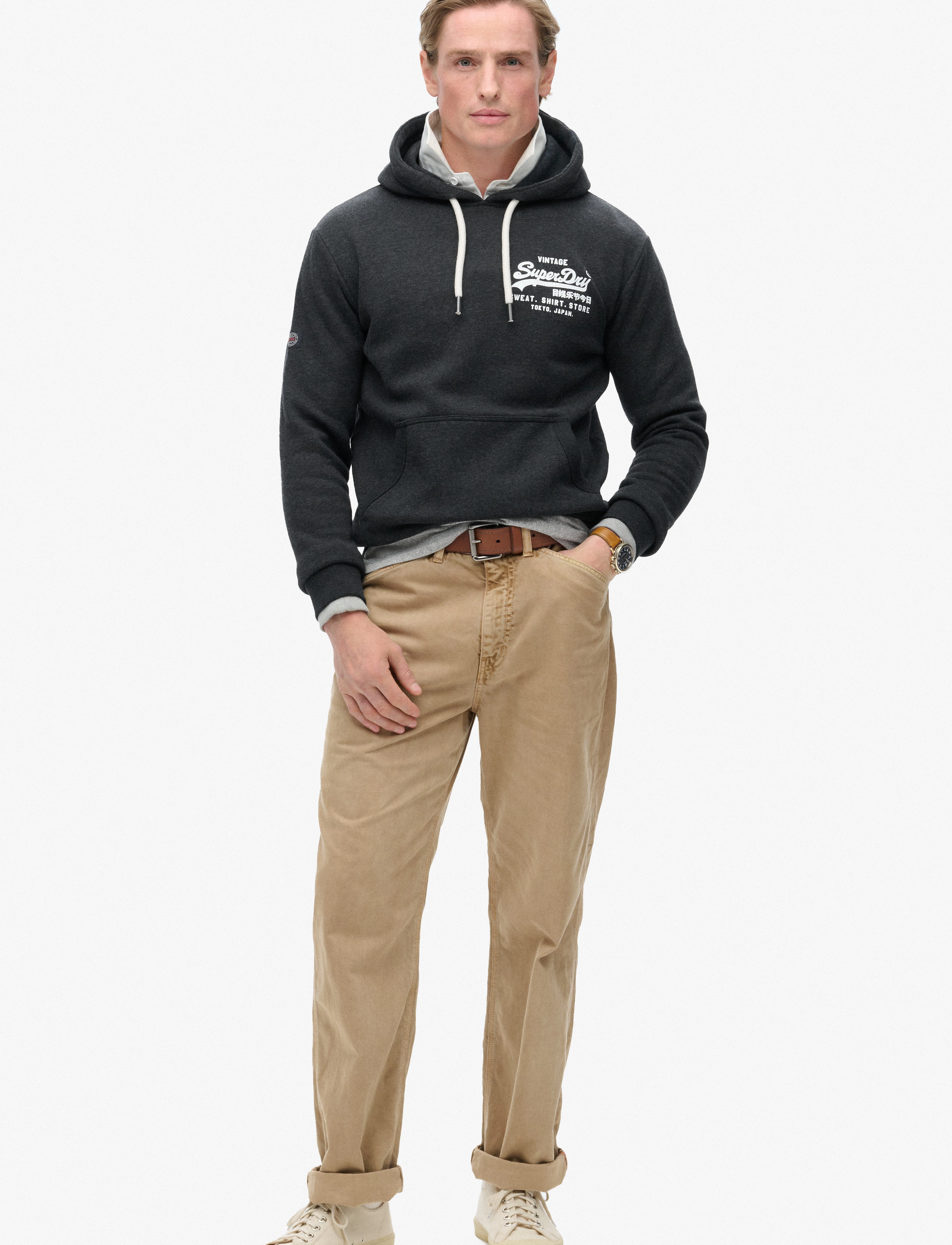 Superdry - CLASSIC VL GRAPHIC HOODIE - phantom black marl - 2