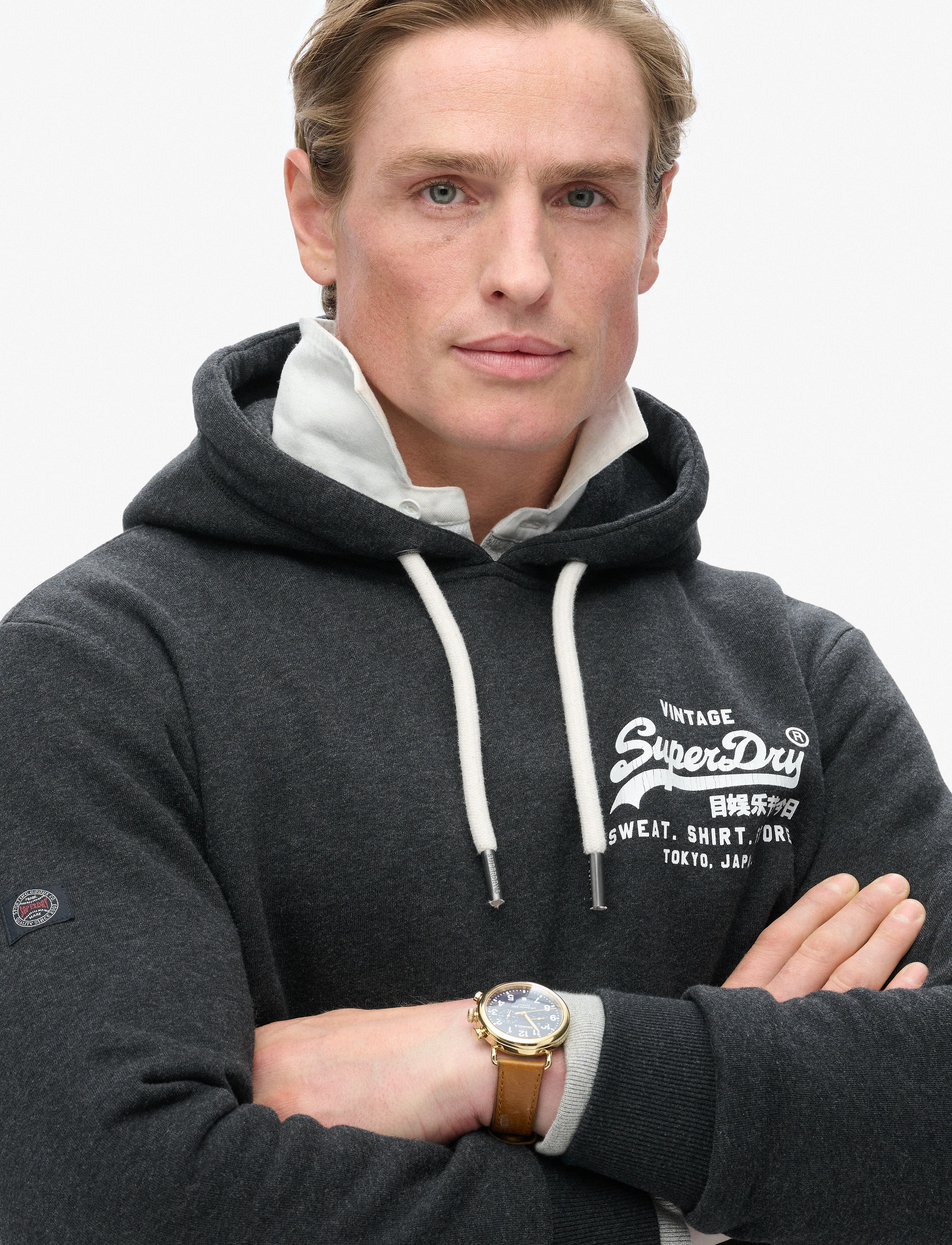 Superdry - CLASSIC VL GRAPHIC HOODIE - phantom black marl - 3