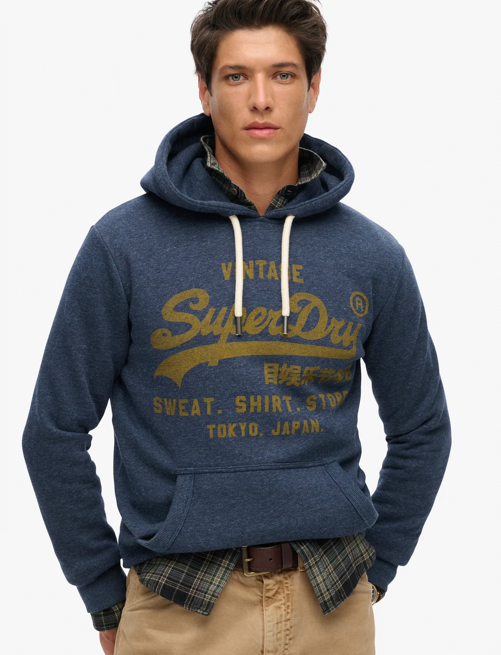 Superdry - CLASSIC VL GRAPHIC HOODIE - hoodies - vintage navy marl - 0
