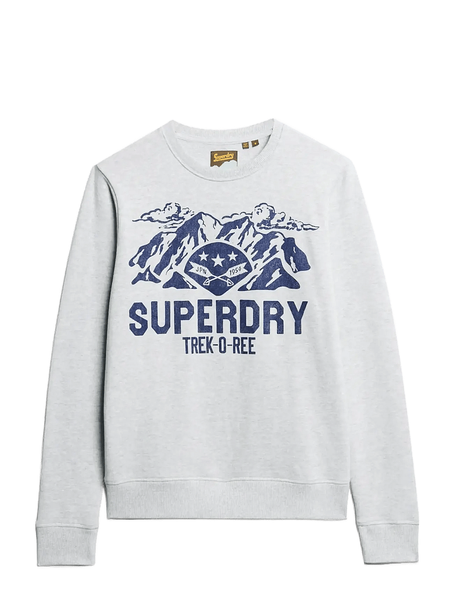 Superdry - LO-FI OUTDOORS GRAPHIC CREW - kollektioner - flake grey marl - 1
