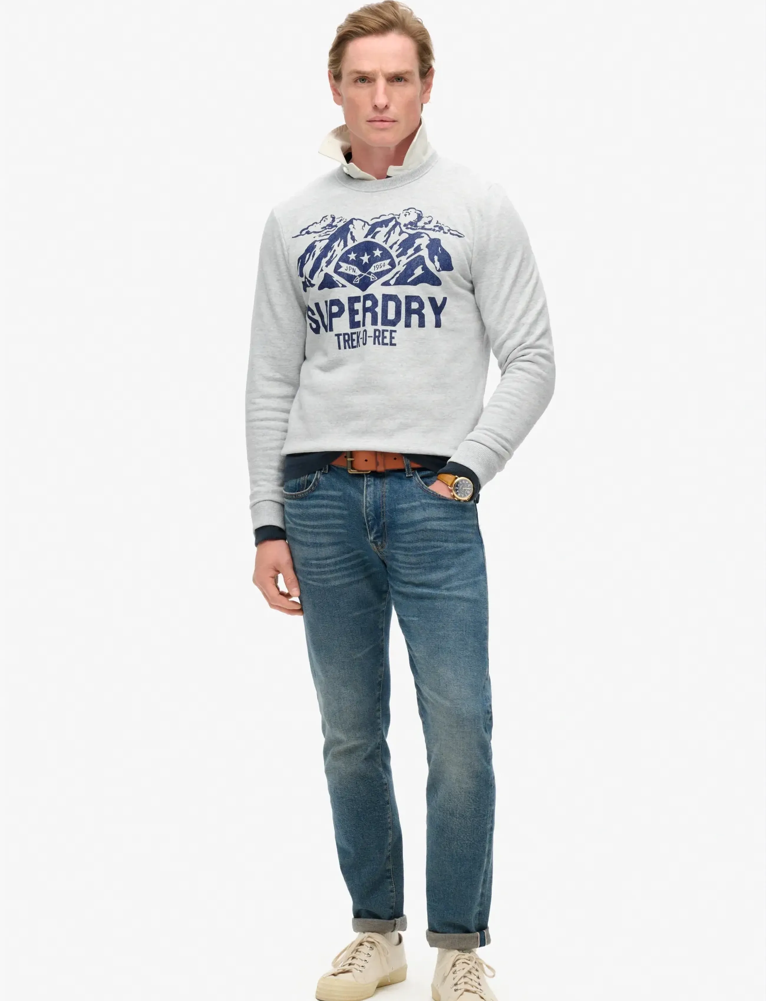 Superdry - LO-FI OUTDOORS GRAPHIC CREW - kollektioner - flake grey marl - 2