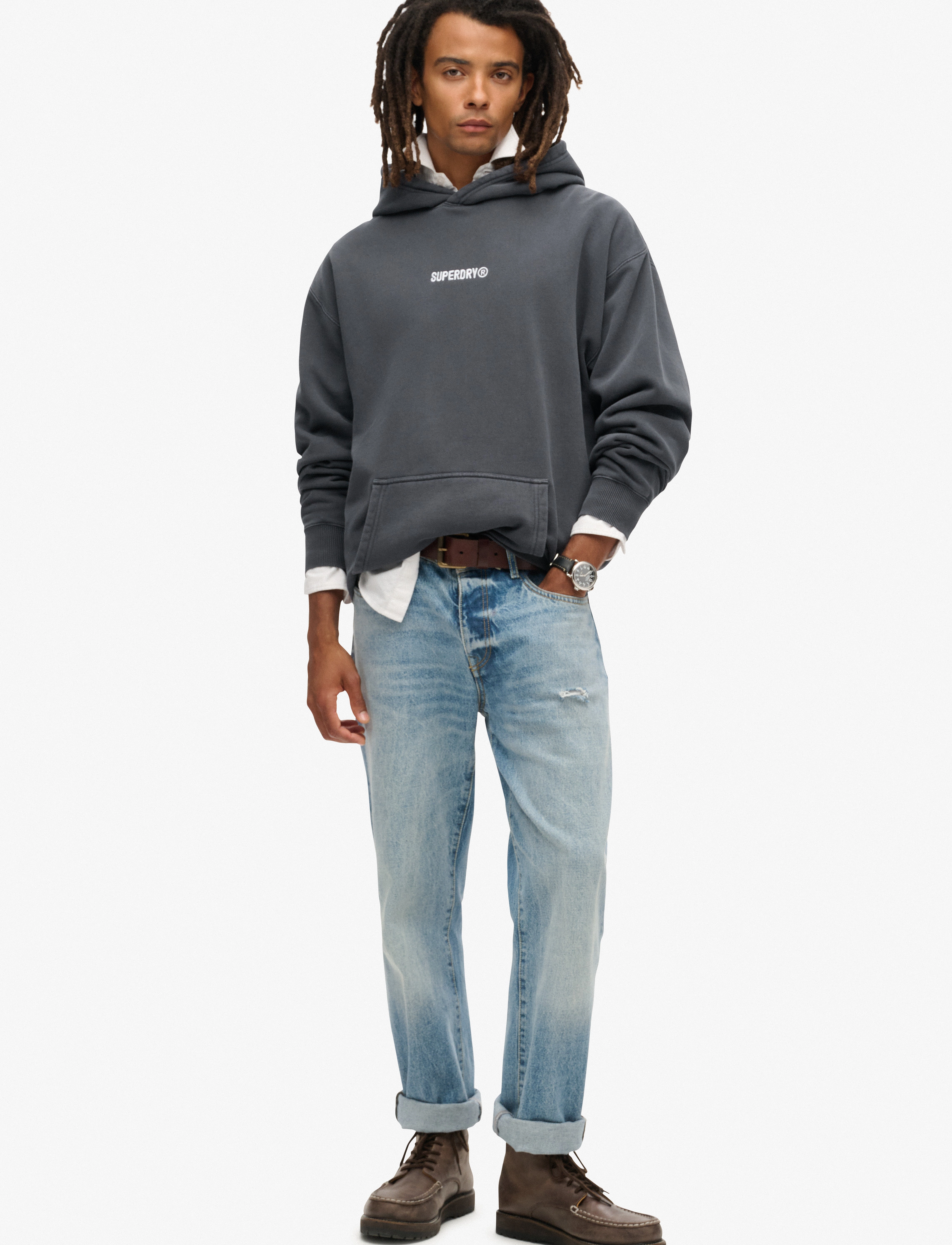 Superdry - MICRO LOGO GRAPHIC LOOSE HOOD - ebony - 3