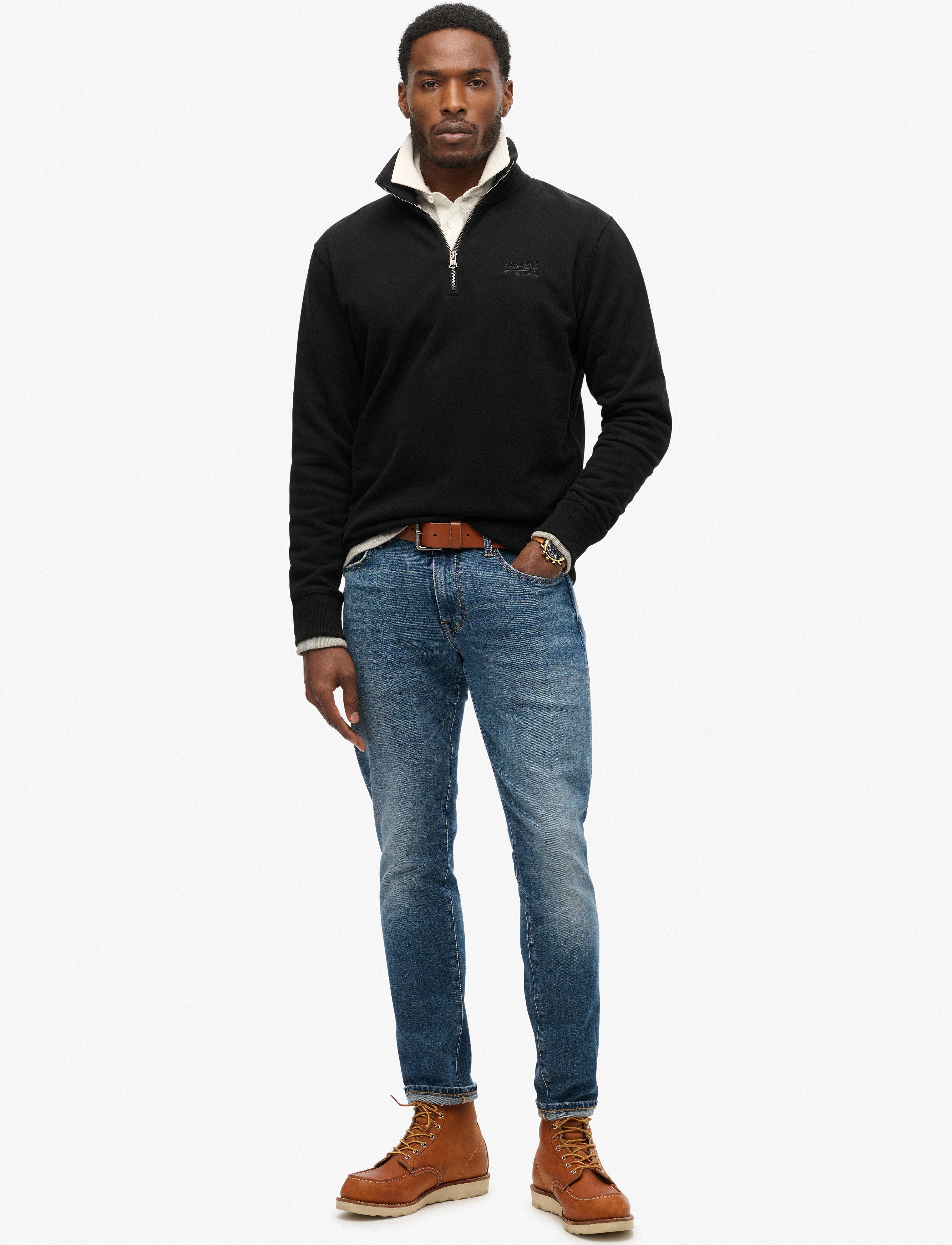 Superdry - ESSENTIAL LOGO HALF ZIP - sweatshirts - black - 3