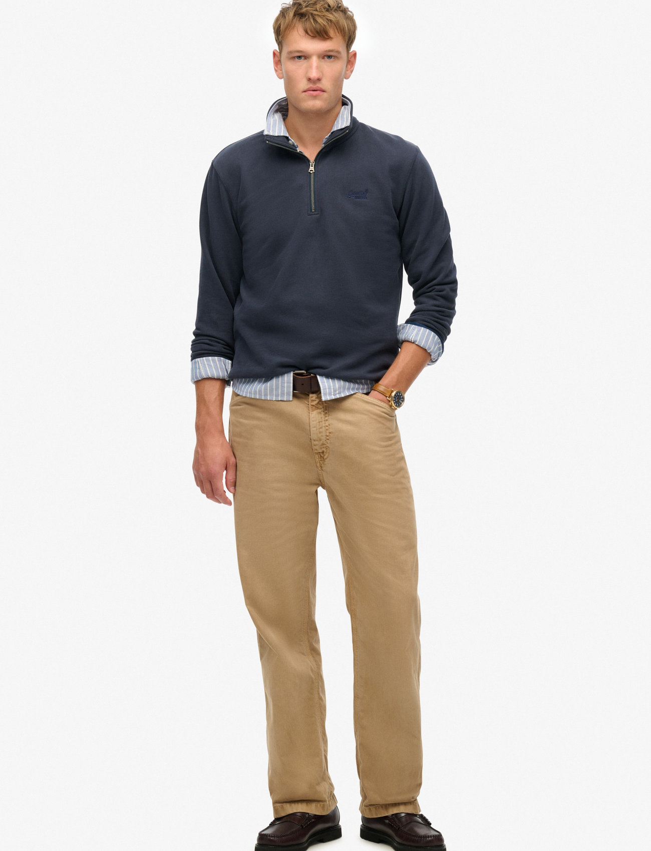 Superdry - ESSENTIAL LOGO HALF ZIP - sweatshirts - bradley navy - 5