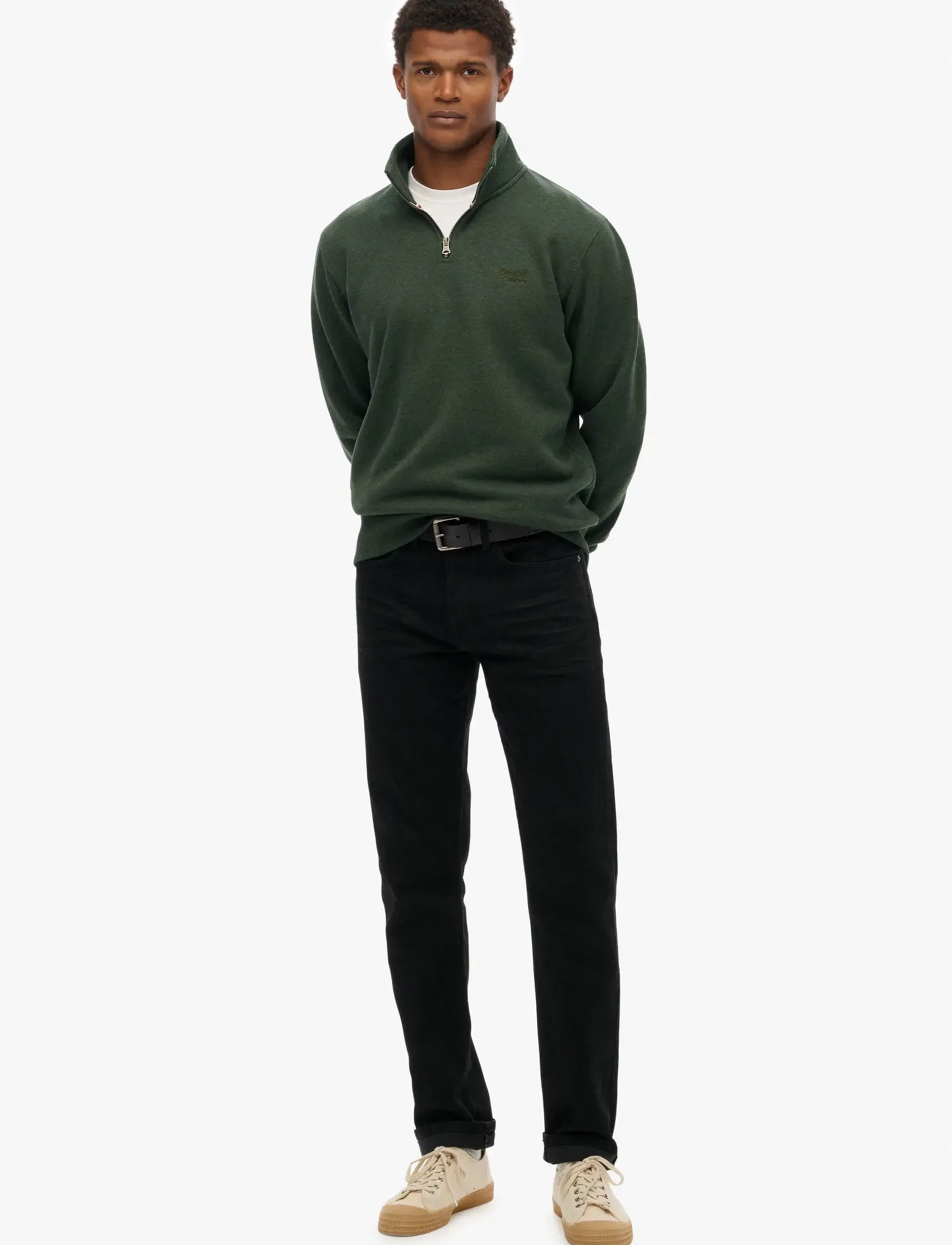 Superdry - ESSENTIAL LOGO HALF ZIP - dressipluusid - deep forest marl - 3