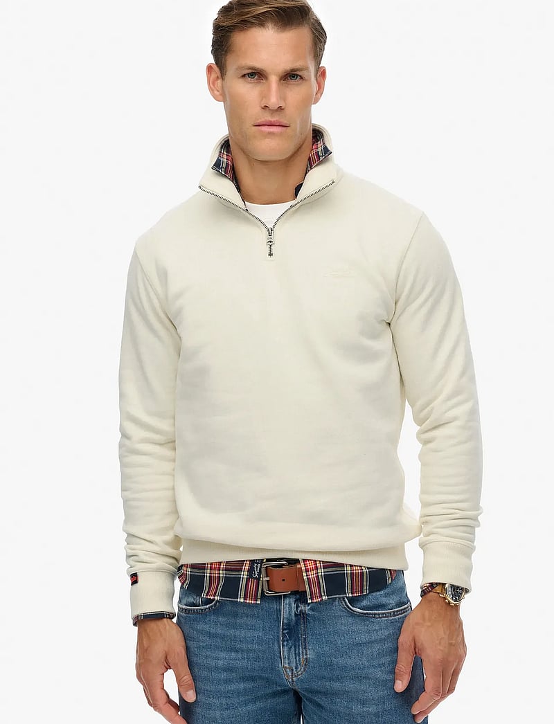Superdry - ESSENTIAL LOGO HALF ZIP - kollektioner - dusty white - 0