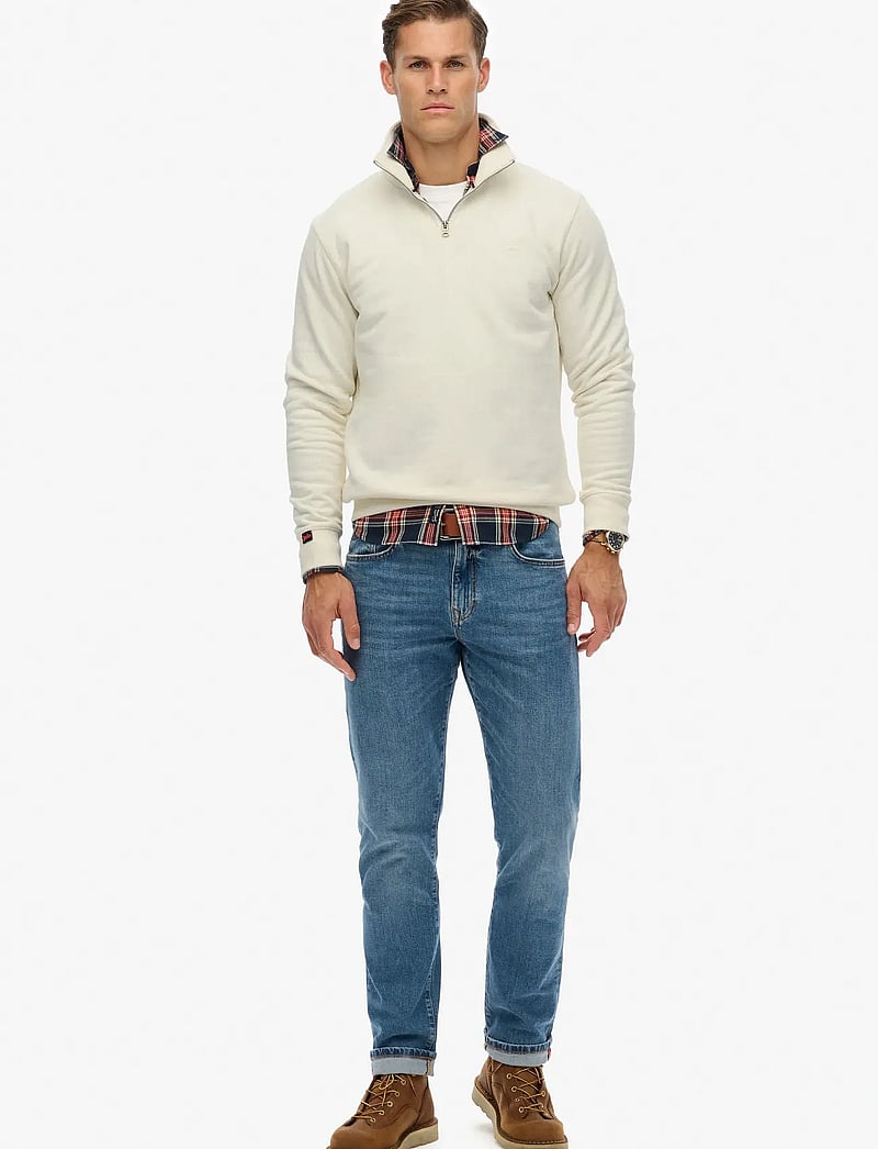 Superdry - ESSENTIAL LOGO HALF ZIP - kollektioner - dusty white - 2