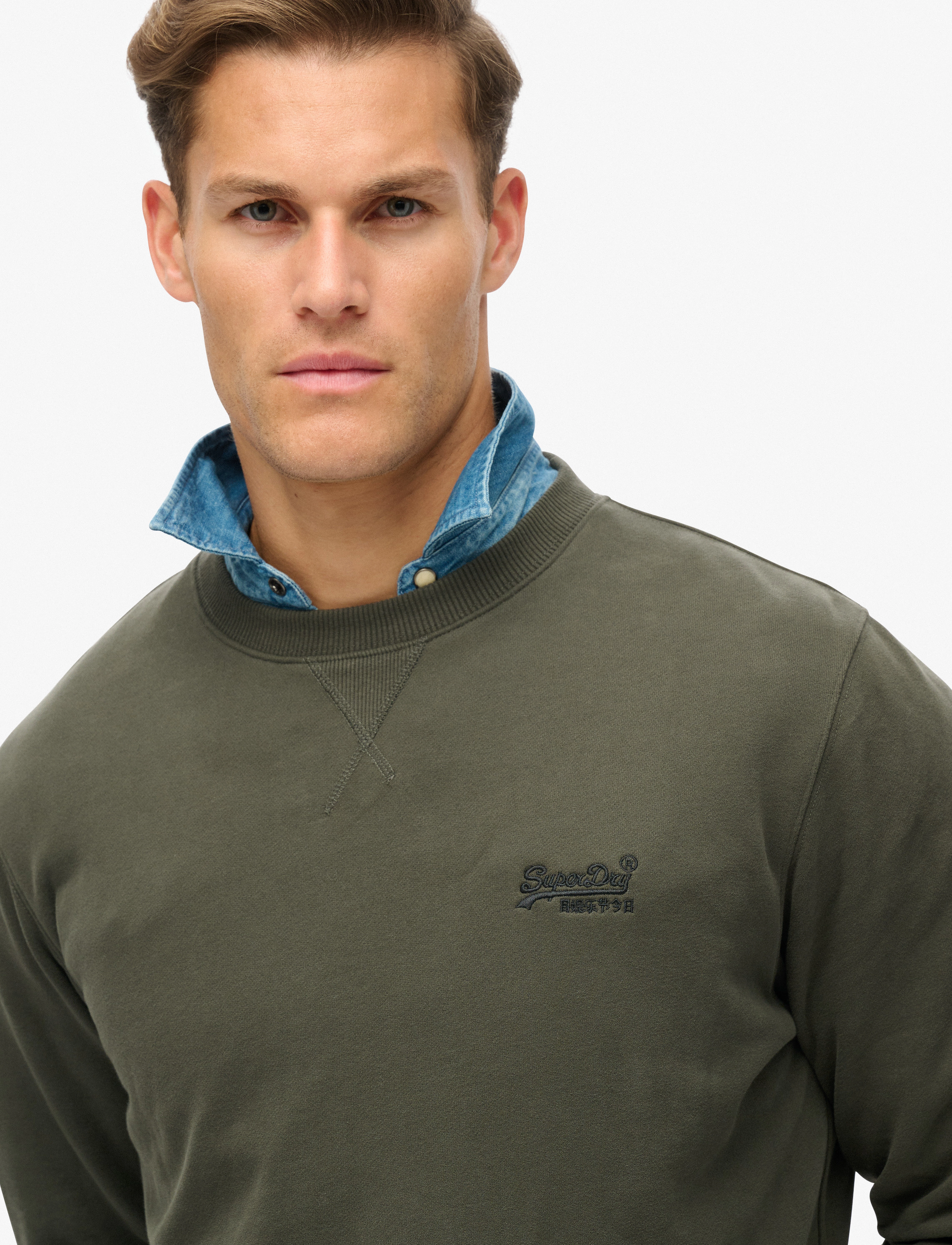 Superdry - ESSENTIAL LOGO CREW SWEATSHIRT - truien en hoodies - dark grey green - 4