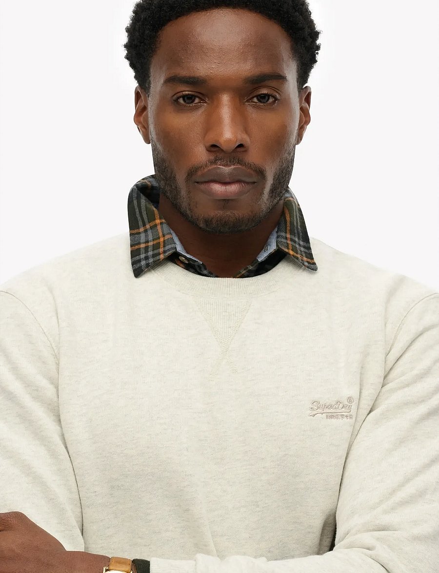 Superdry - ESSENTIAL LOGO CREW SWEATSHIRT - kollektsioonid - straw grey marl - 3