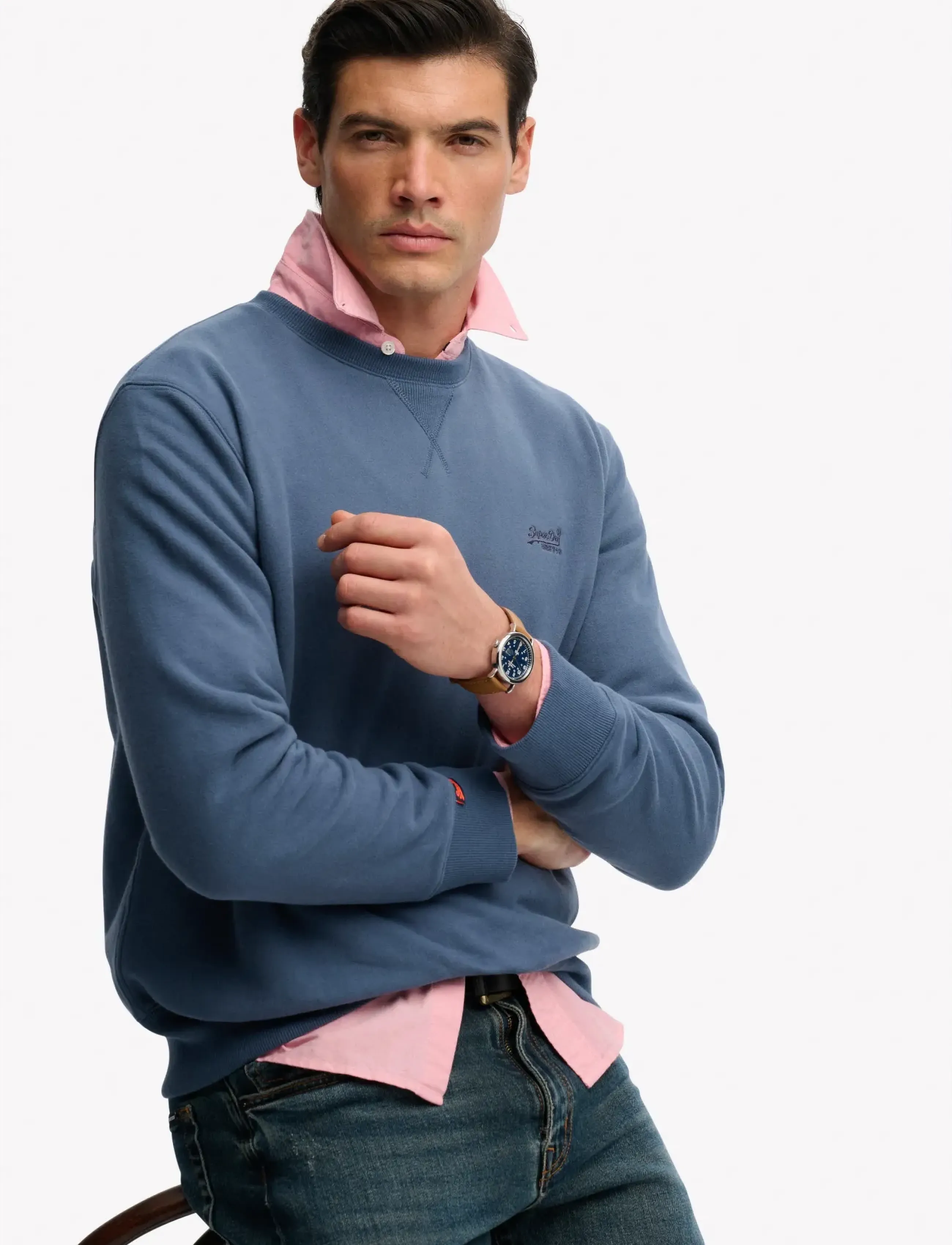 Superdry - ESSENTIAL LOGO CREW SWEATSHIRT - kollektioner - vintage indigo - 4