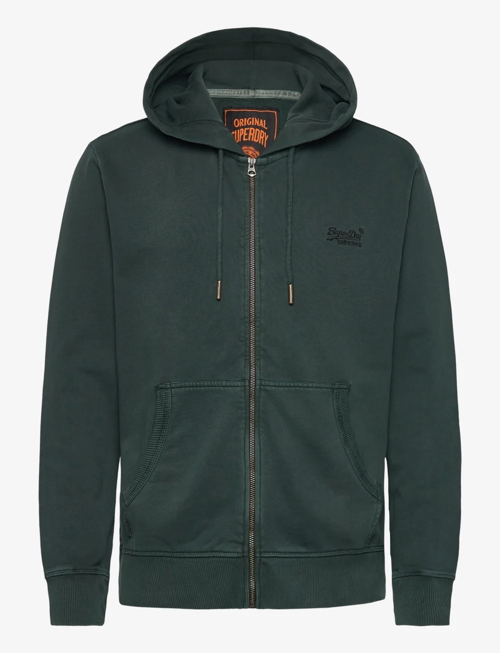 Superdry - ESSENTIAL LOGO WASHED ZIPHOOD - hættetrøjer - forest green - 1