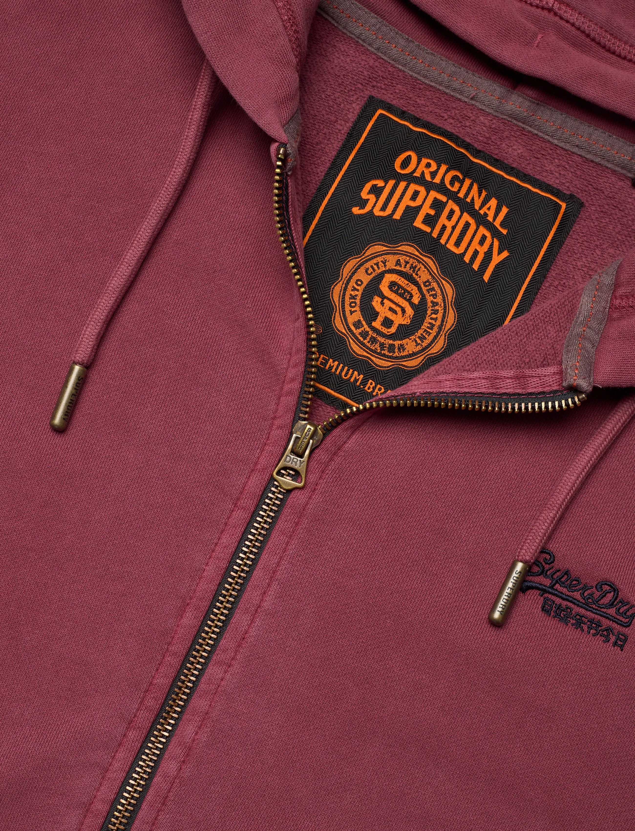 Superdry - ESSENTIAL LOGO WASHED ZIPHOOD - hoodies - washed rich burgandy - 5