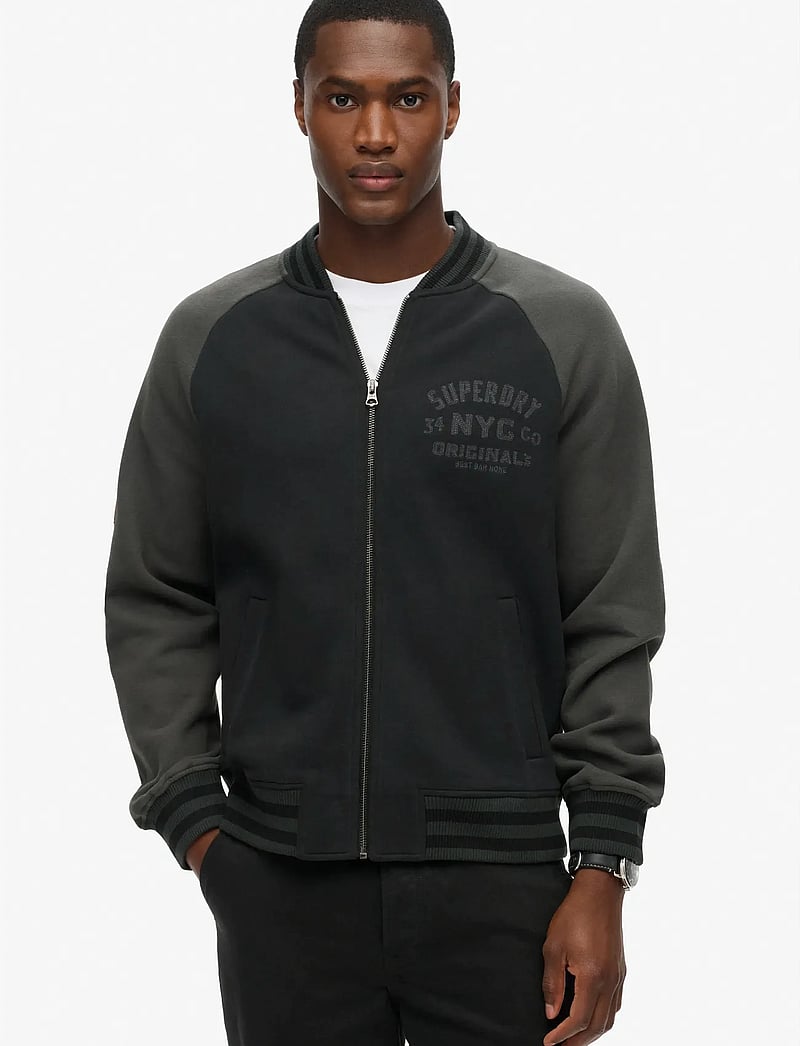 Superdry - COLLEGE GRAPHIC JERSEY BOMBER - kollektioner - black - 2