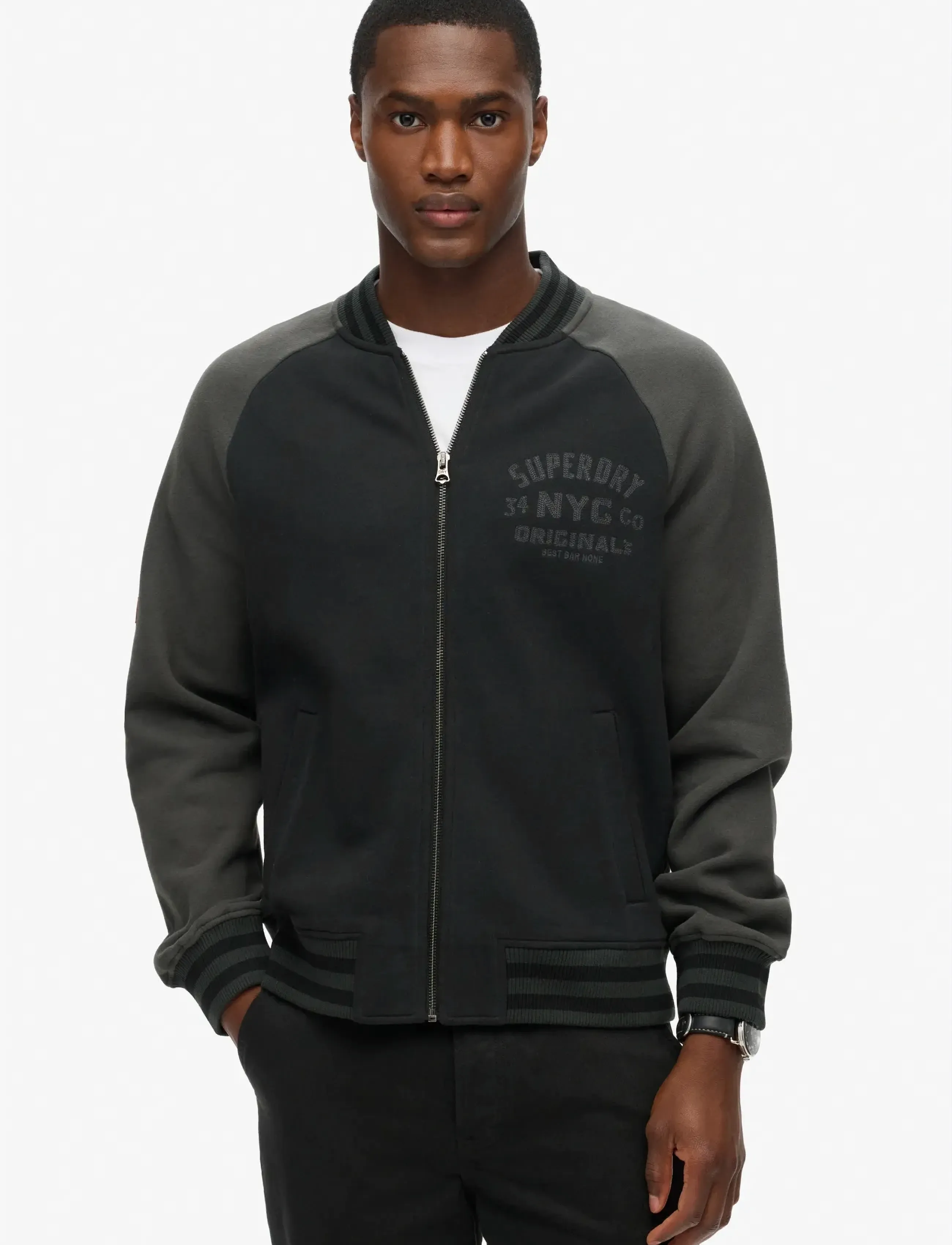 Superdry - COLLEGE GRAPHIC JERSEY BOMBER - kollektionen - black - 2