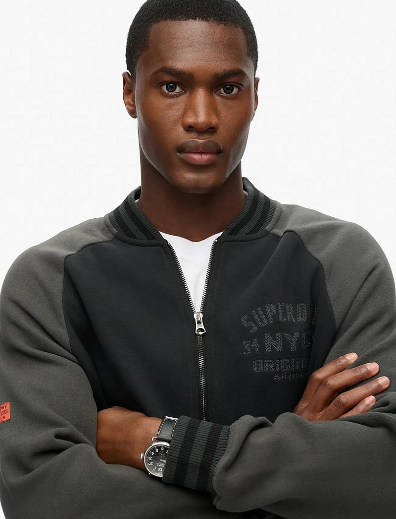 Superdry - COLLEGE GRAPHIC JERSEY BOMBER - kollektioner - black - 4