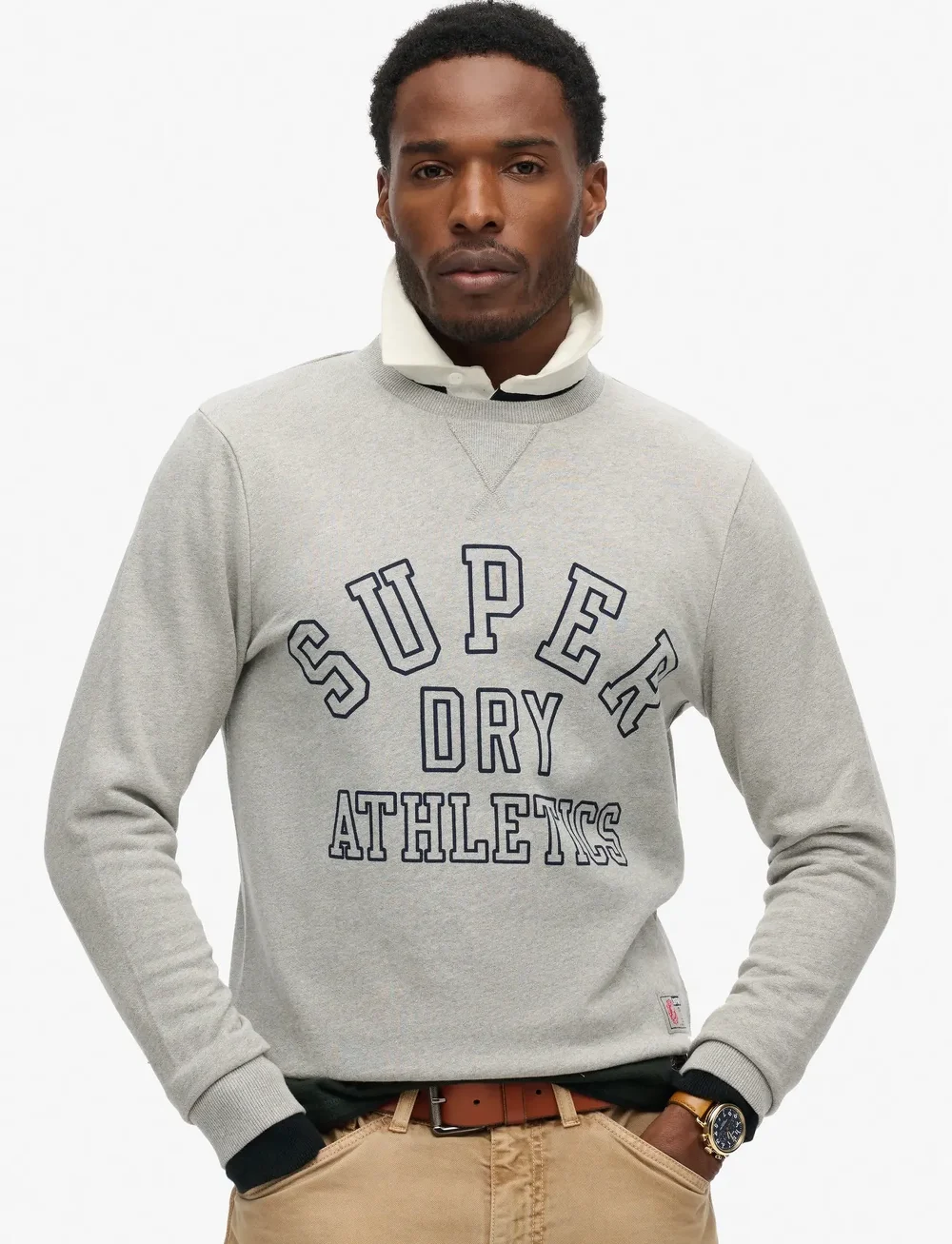 Superdry - ATHLETIC PRINTED SWEATSHIRT - kollektioner - athletic grey marl - 0