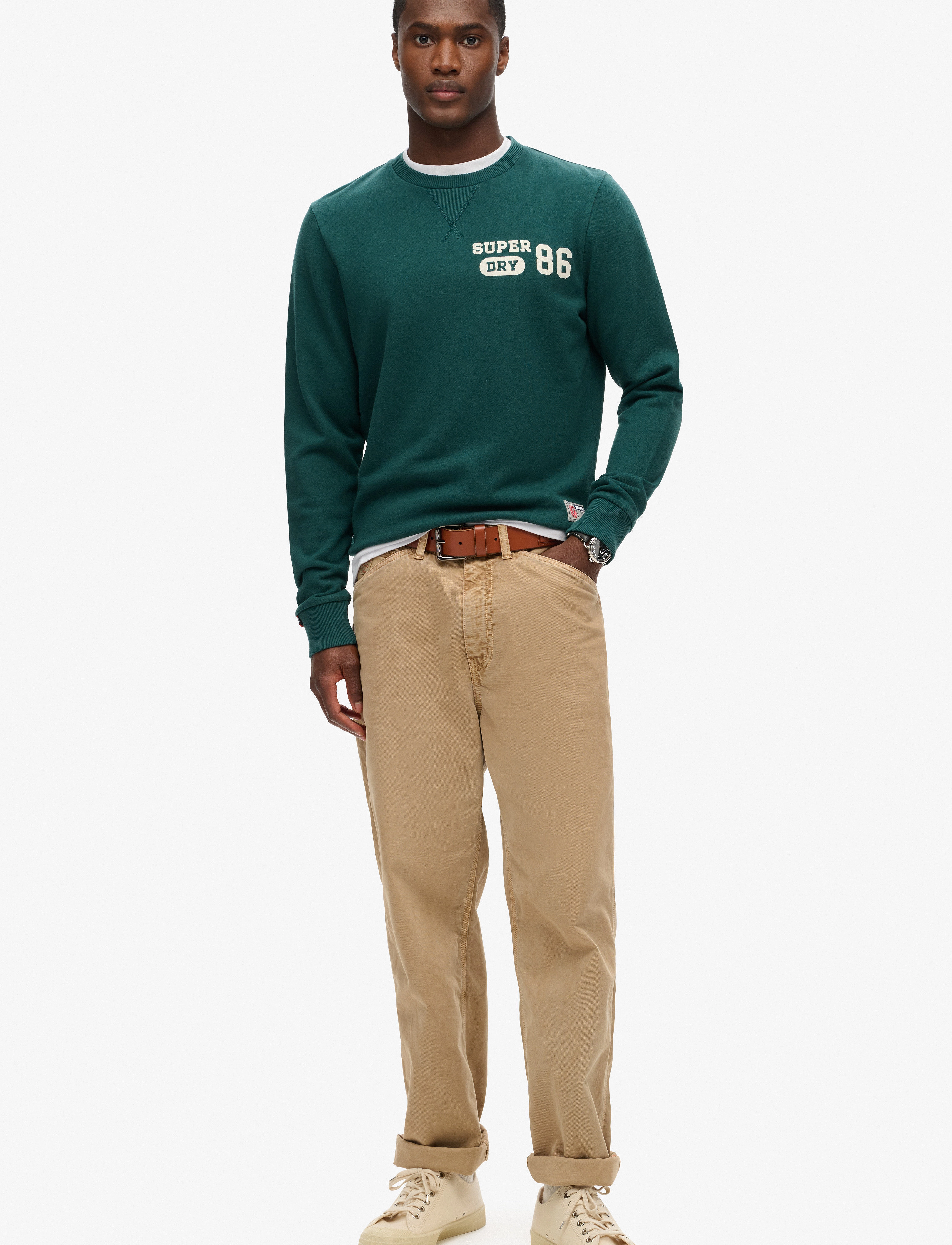 Superdry - ATHLETIC PRINTED SWEATSHIRT - kollektsioonid - dark pine green - 2