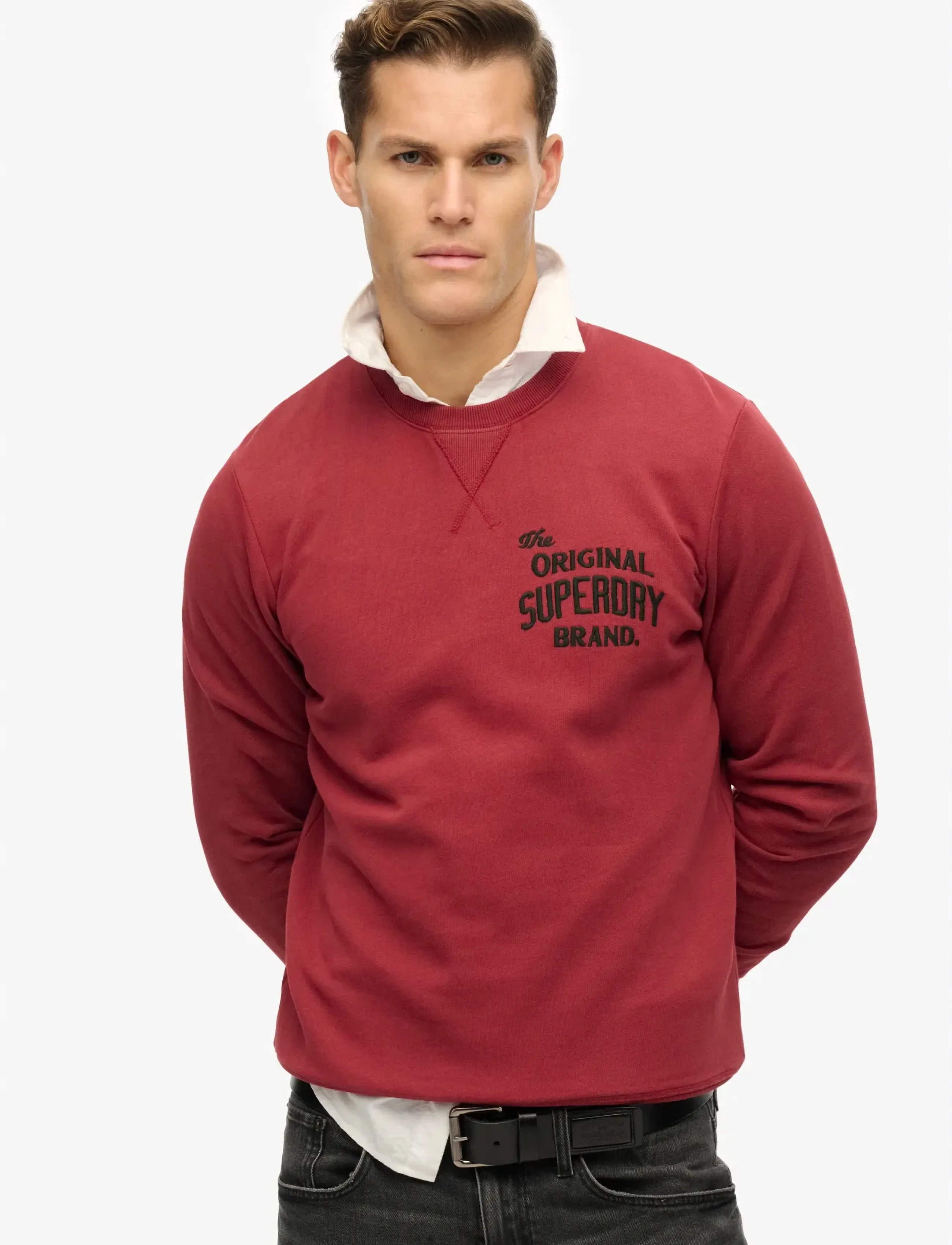 Superdry WORKWEAR APPLIQUE SWEATSHIRT - Tøj - BORDEAUX RED / red
