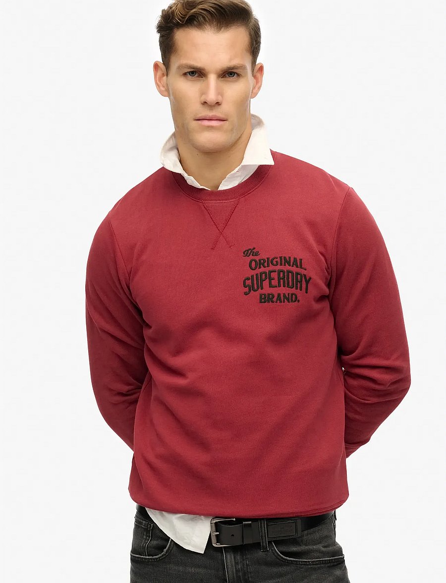 Superdry - WORKWEAR APPLIQUE SWEATSHIRT - kollektioner - bordeaux red - 0