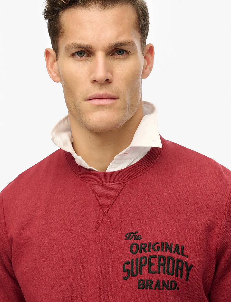 Superdry - WORKWEAR APPLIQUE SWEATSHIRT - kollektioner - bordeaux red - 4