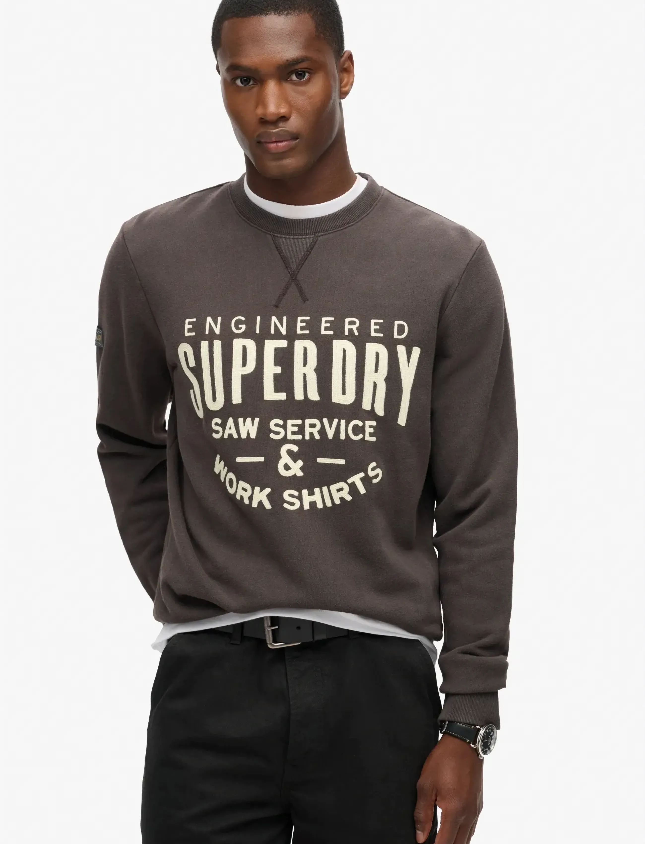 Superdry WORKWEAR APPLIQUE SWEATSHIRT - Sweatshirts - CARBON BLACK / grey