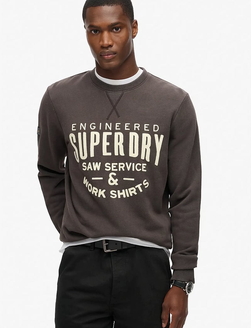 Superdry - WORKWEAR APPLIQUE SWEATSHIRT - kollektioner - carbon black - 0