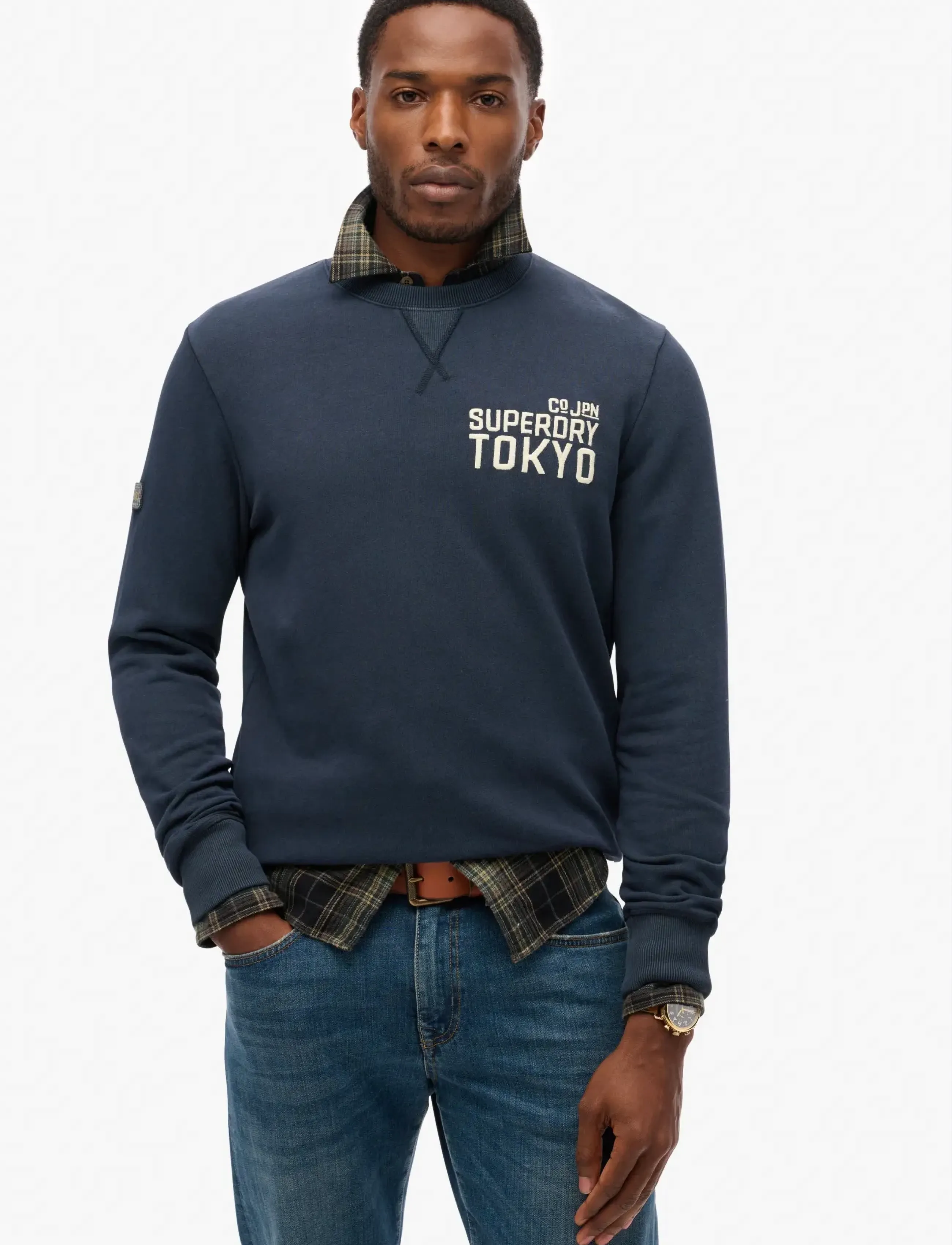 Superdry WORKWEAR APPLIQUE SWEATSHIRT - Tøj - ECLIPSE NAVY / navy