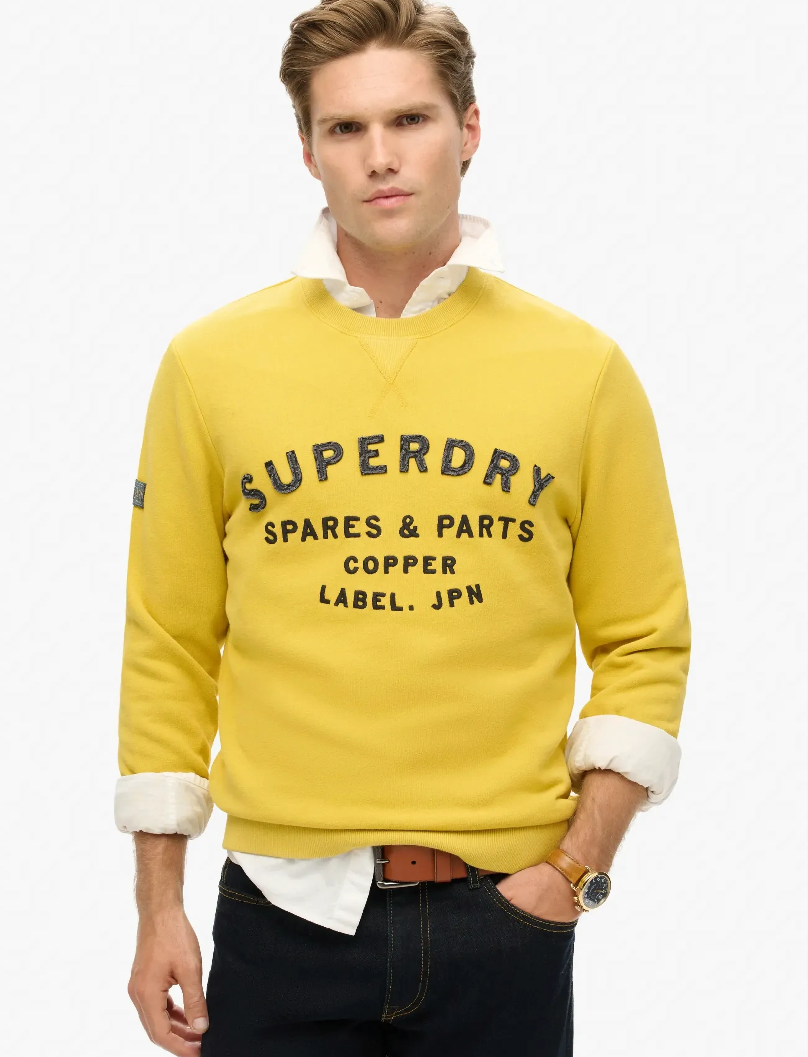 Superdry WORKWEAR APPLIQUE SWEATSHIRT - Tøj - OIL YELLOW / yellow