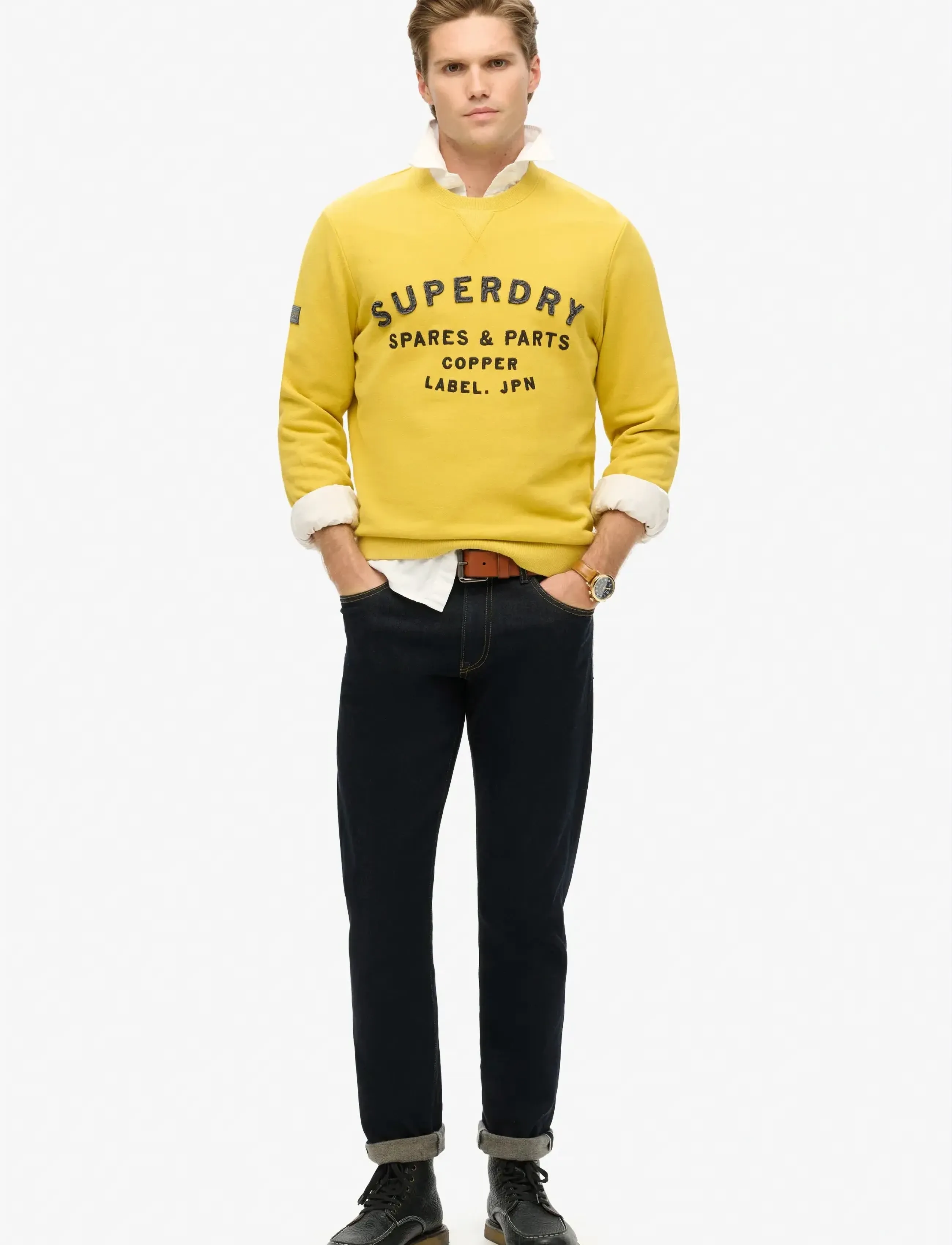 Superdry - WORKWEAR APPLIQUE SWEATSHIRT - dressipluusid - oil yellow - 2