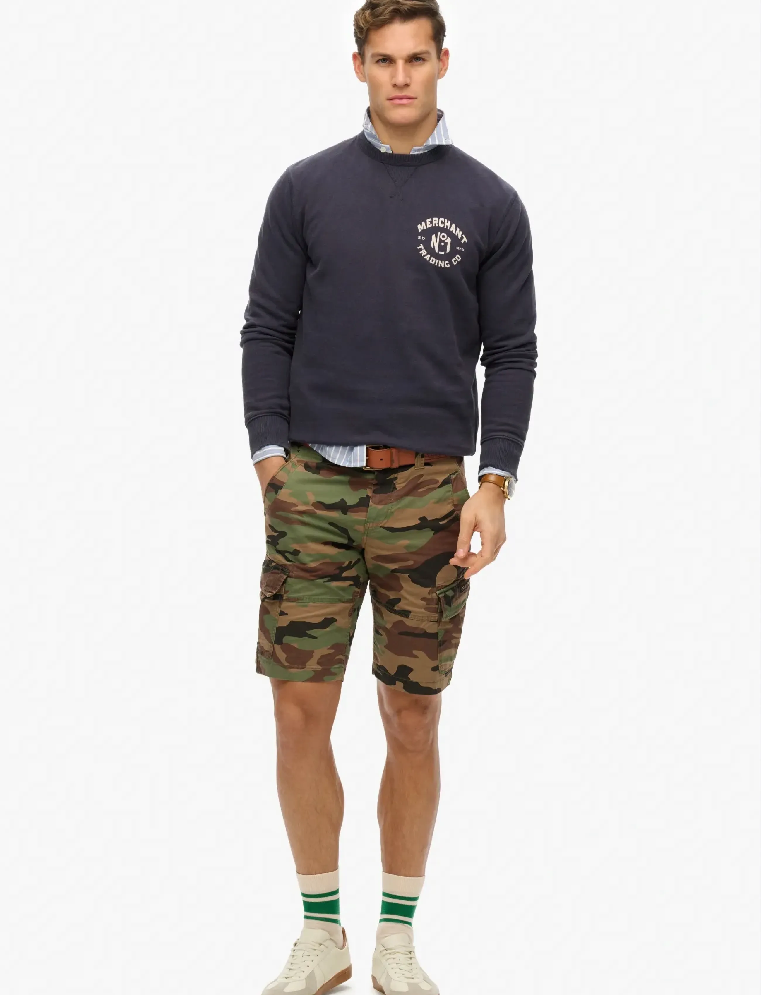 Superdry Merchant Sweatshirt, XXL, Navy, Sweatshirts & Hættetrøjer > Sweatshirts, Herre