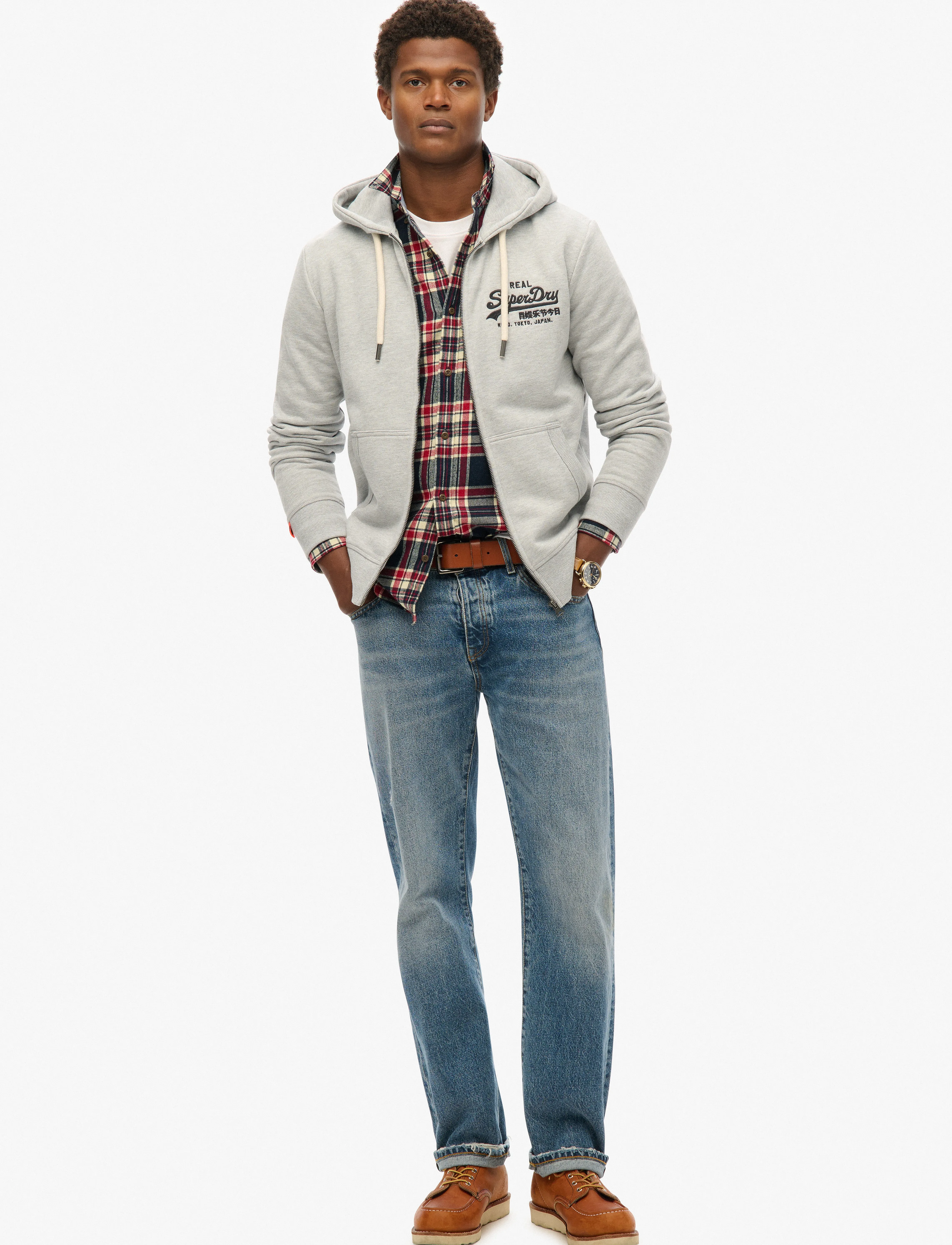 Superdry - VL EMBROIDERED ZIPHOOD - mid grey marl - 3
