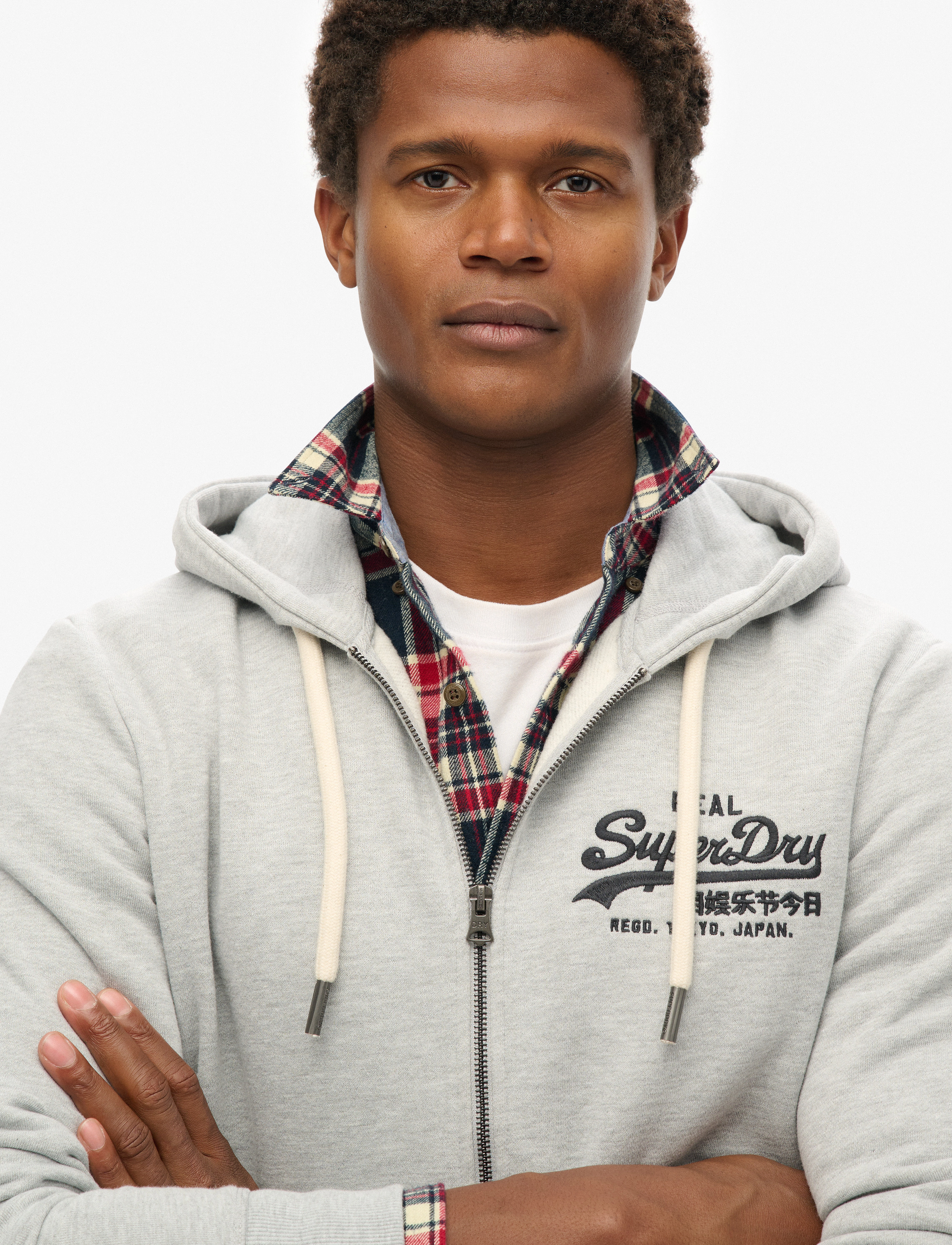 Superdry - VL EMBROIDERED ZIPHOOD - mid grey marl - 4