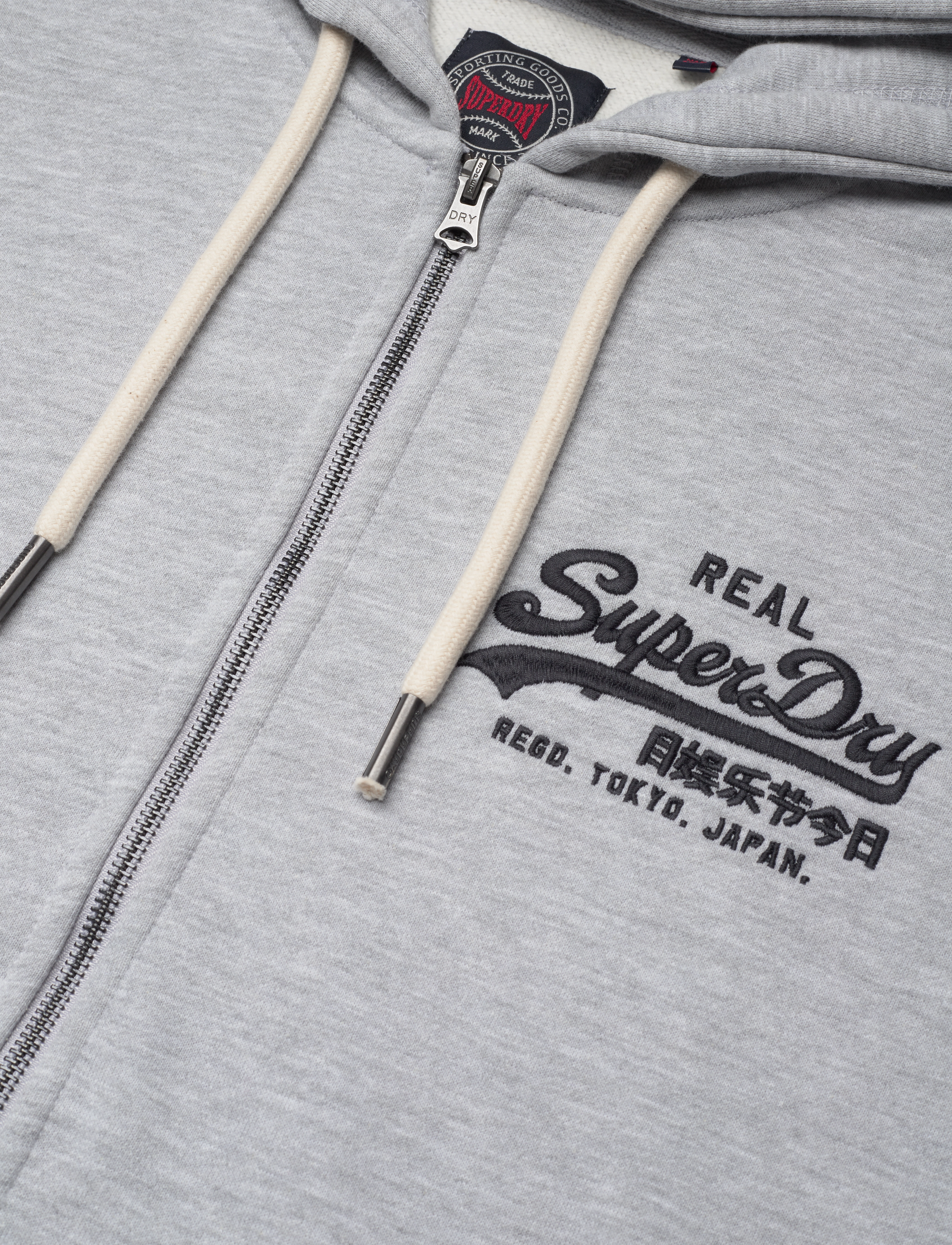 Superdry - VL EMBROIDERED ZIPHOOD - mid grey marl - 5