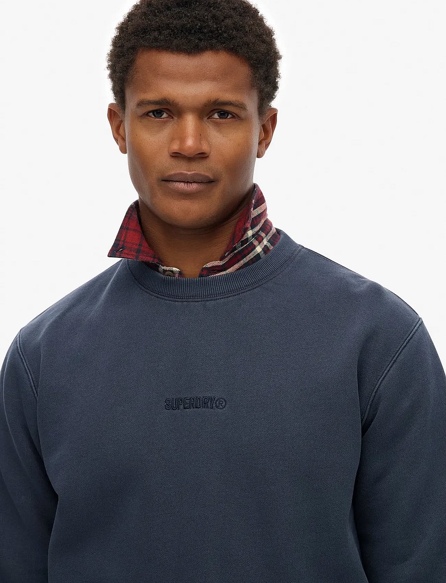 Superdry - MICRO LOGO CREW - kollektioner - blue knight - 5