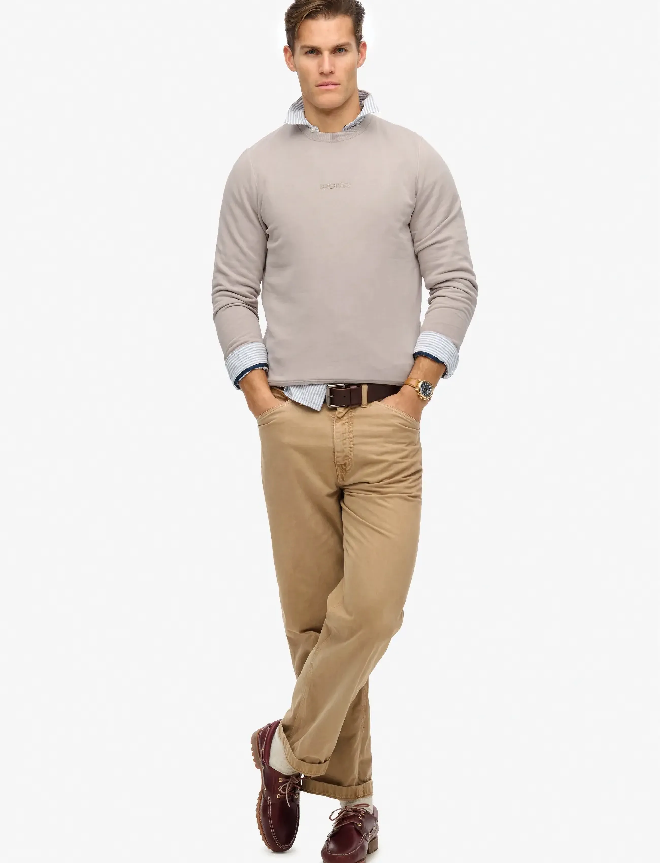 Superdry - MICRO LOGO CREW - kollektsioonid - deep beige - 2