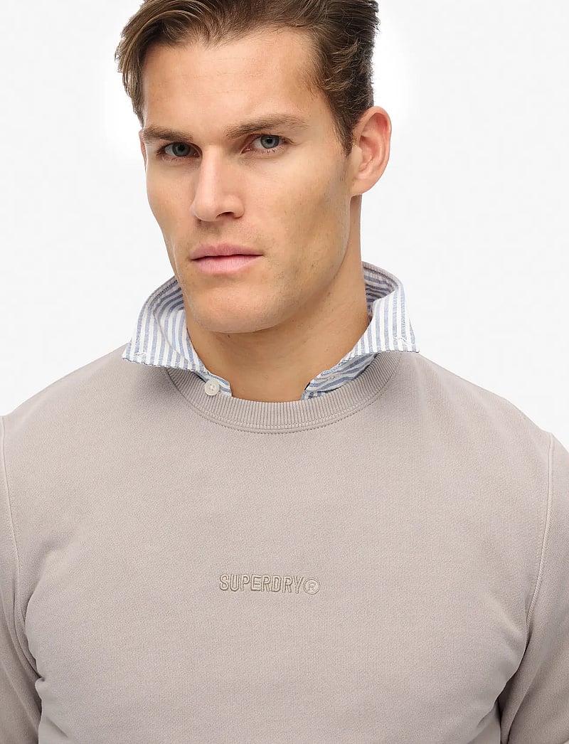 Superdry - MICRO LOGO CREW - kollektioner - deep beige - 3