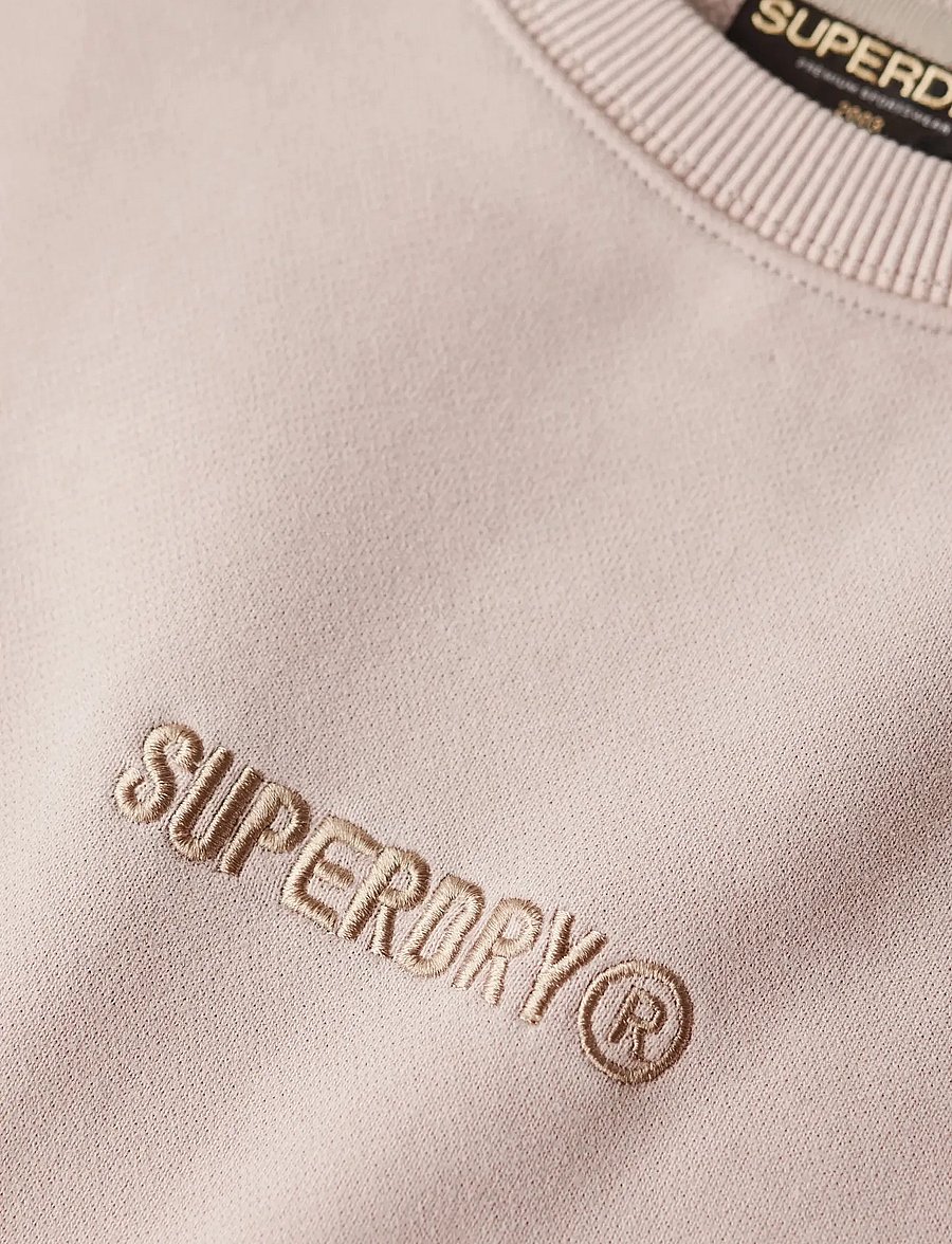 Superdry - MICRO LOGO CREW - kollektioner - deep beige - 5