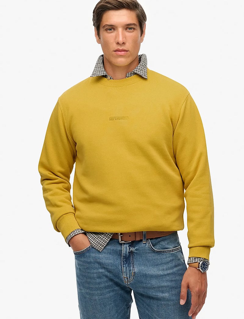 Superdry - MICRO LOGO CREW - kollektioner - oil yellow - 0