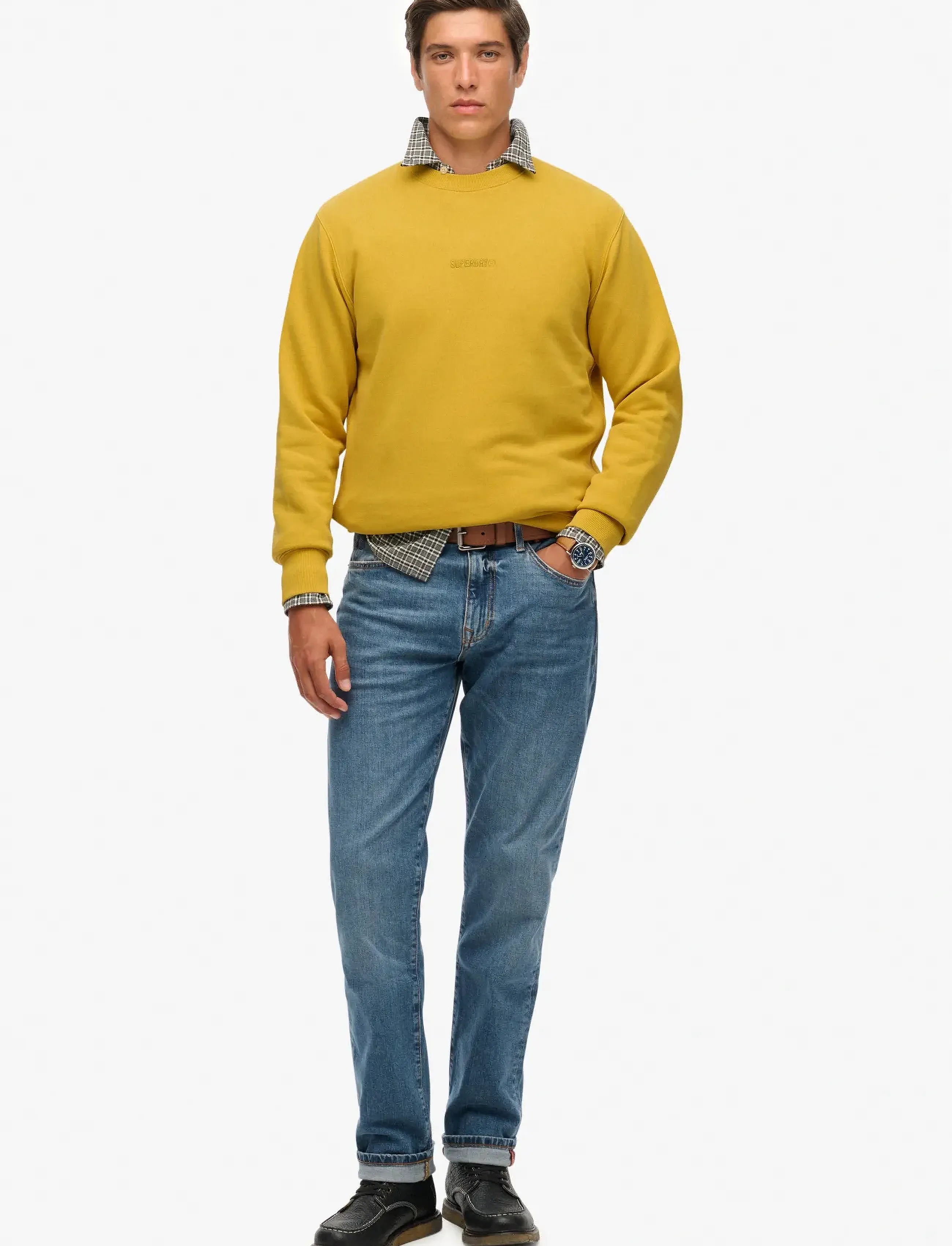 Superdry - MICRO LOGO CREW - kollektsioonid - oil yellow - 4
